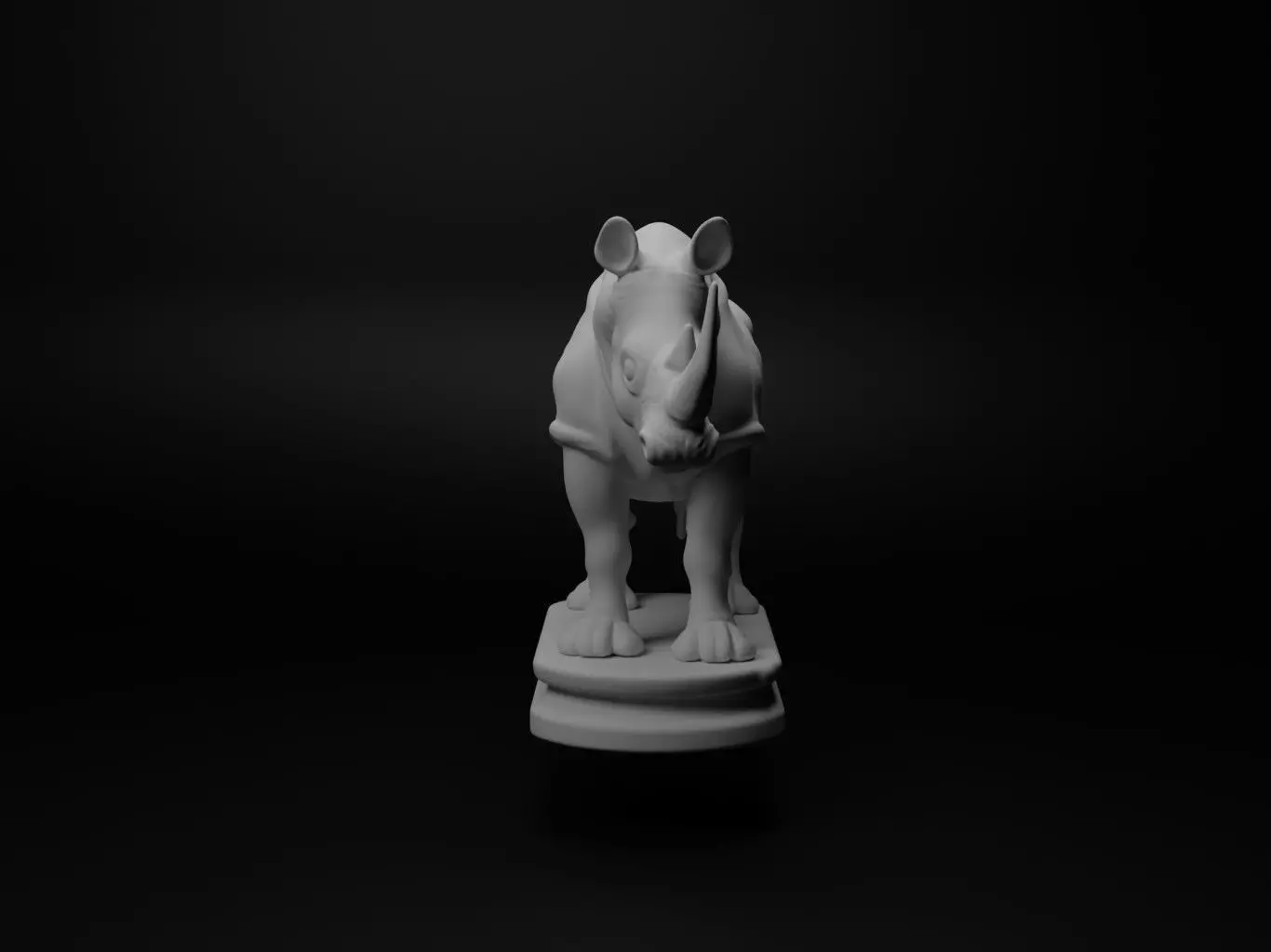 rhinoceros Animal Chess 3D print model_0