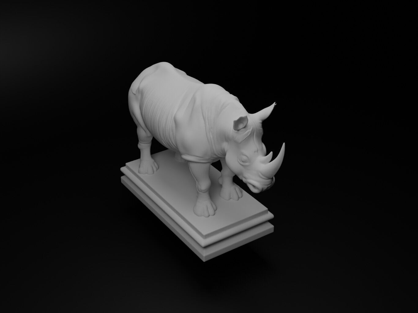 rhinoceros Animal Chess 3D print model_2