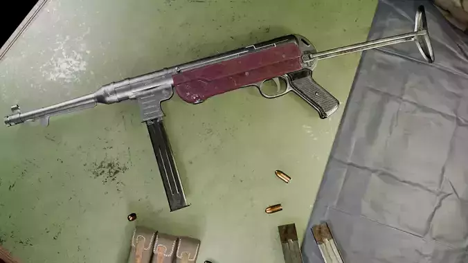 MP 40 3D model Weapon high poly asset