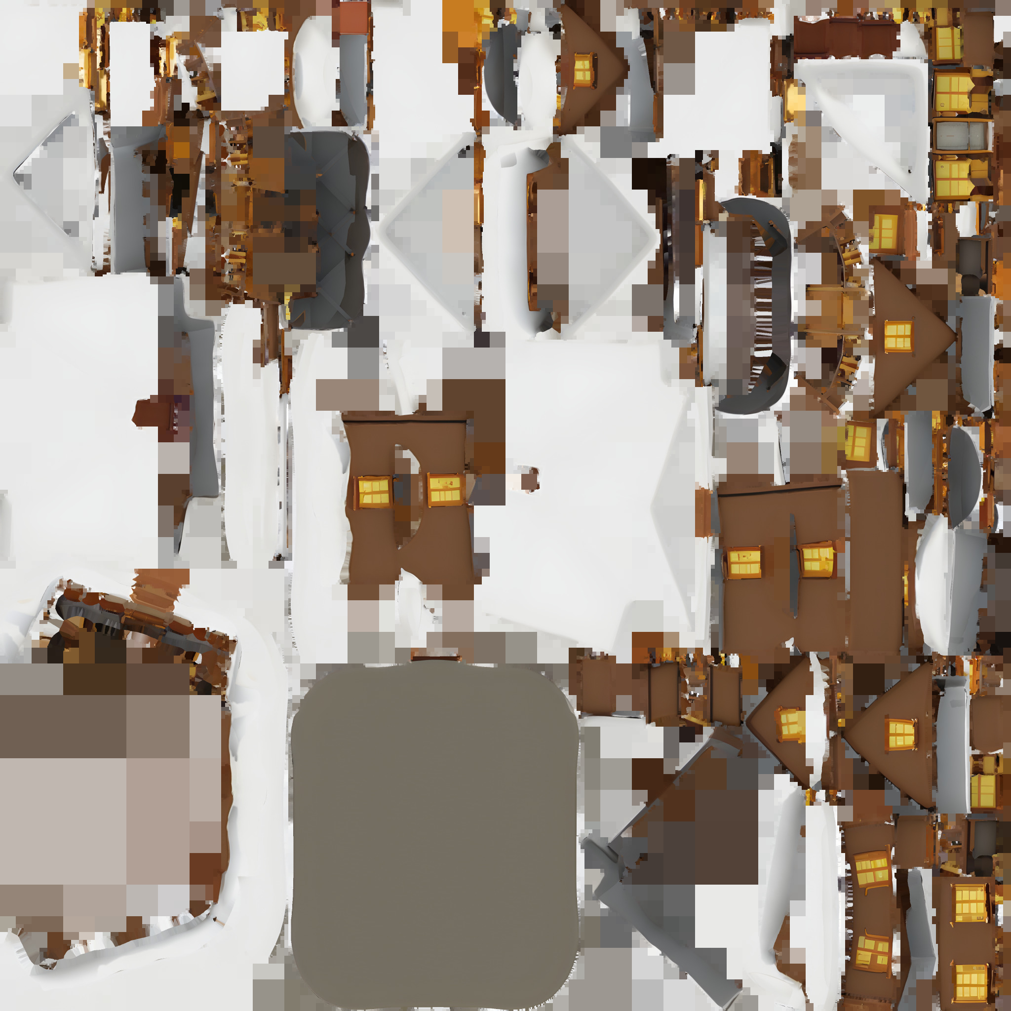 snow covered house 3D model_1