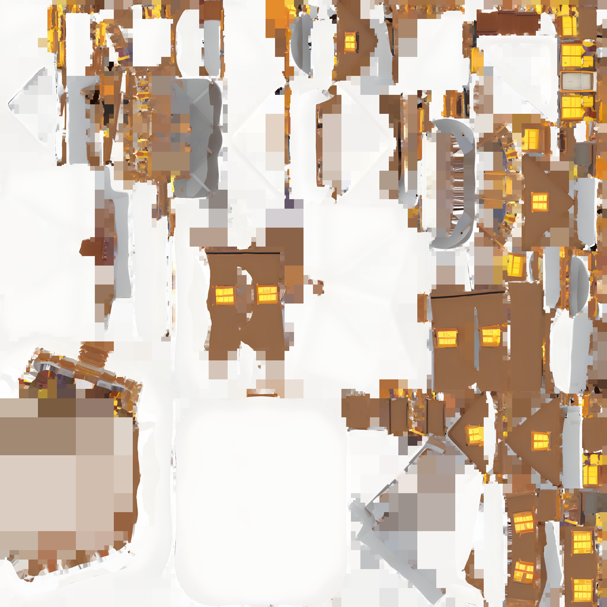 snow covered house 3D model_2