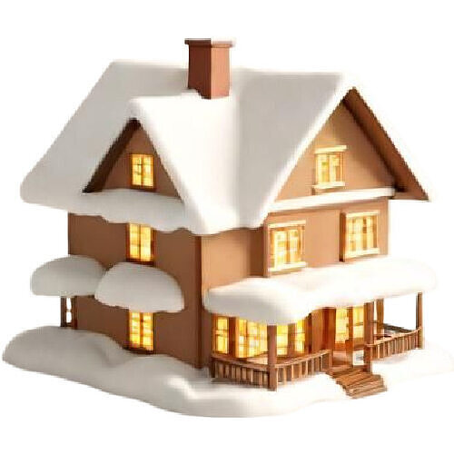 snow covered house 3D model