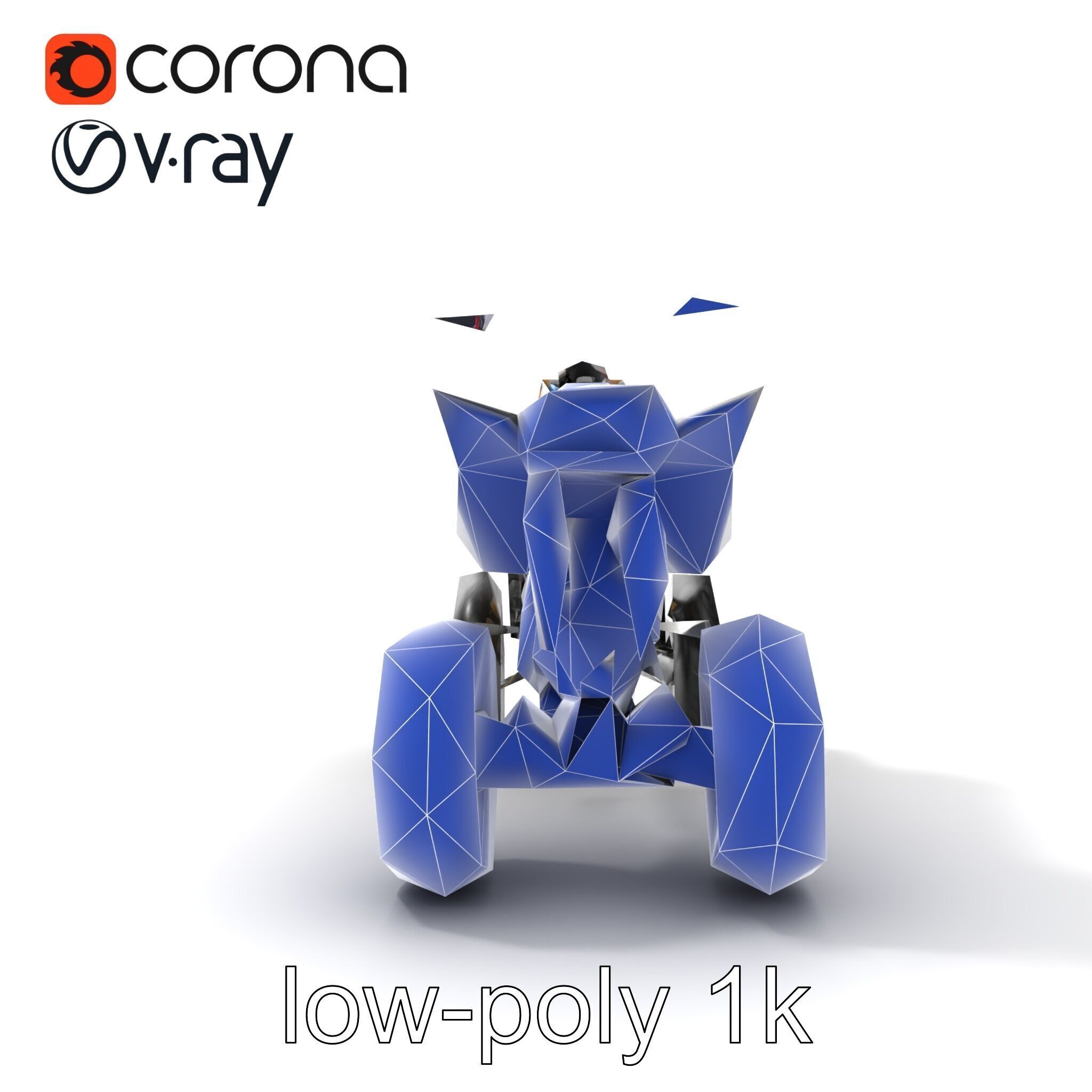 Camouflage Dirt Quad Bike model pack Low-poly 3D model_19