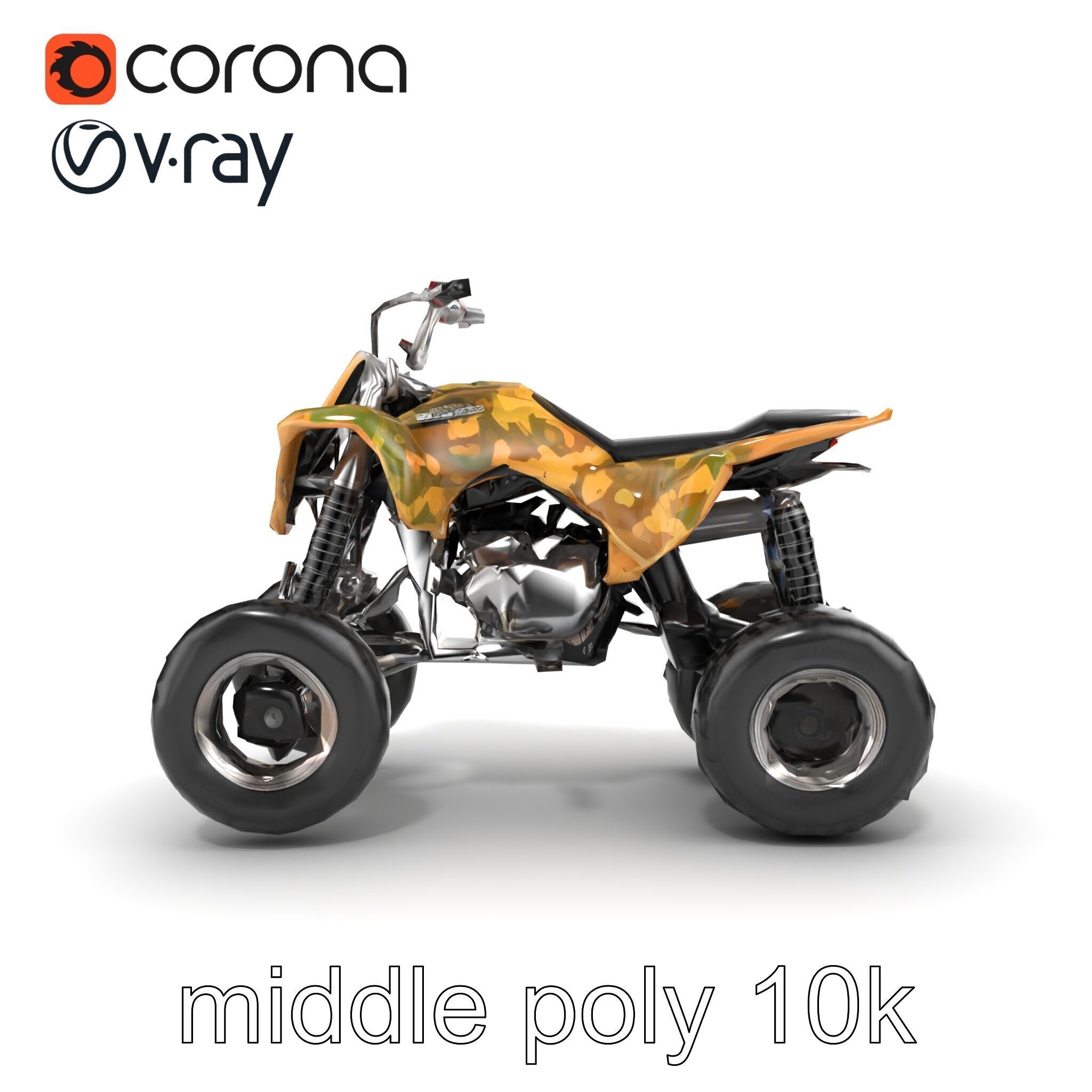 Camouflage Dirt Quad Bike model pack Low-poly 3D model_26