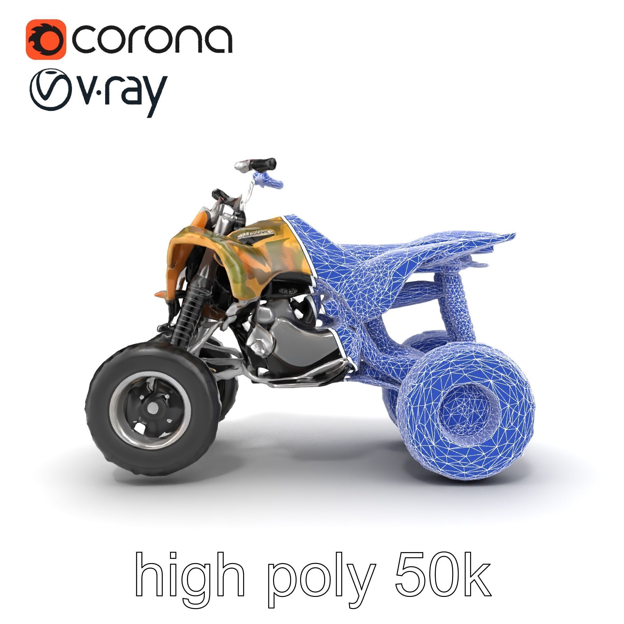 Camouflage Dirt Quad Bike model pack Low-poly 3D model_28