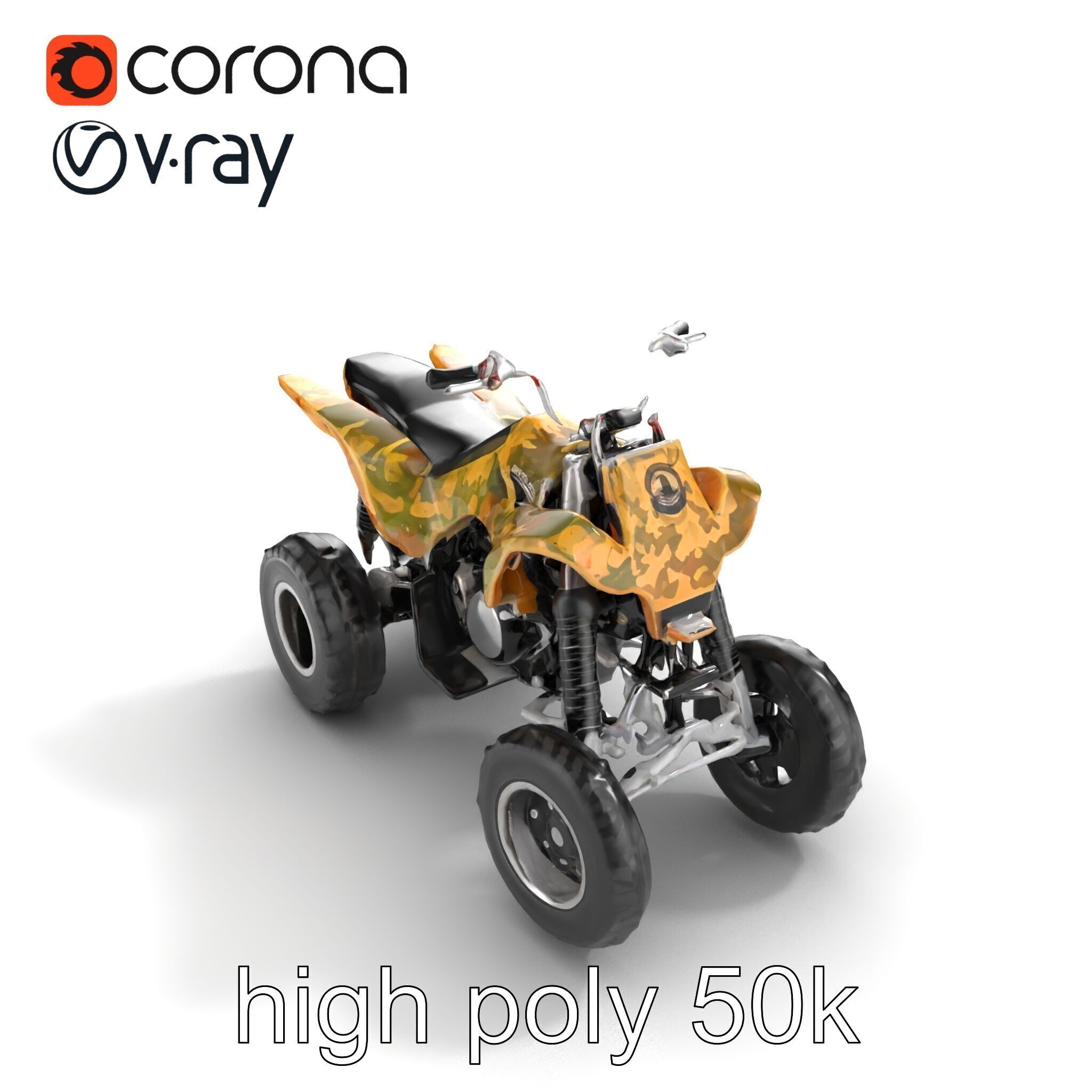Camouflage Dirt Quad Bike model pack Low-poly 3D model_20