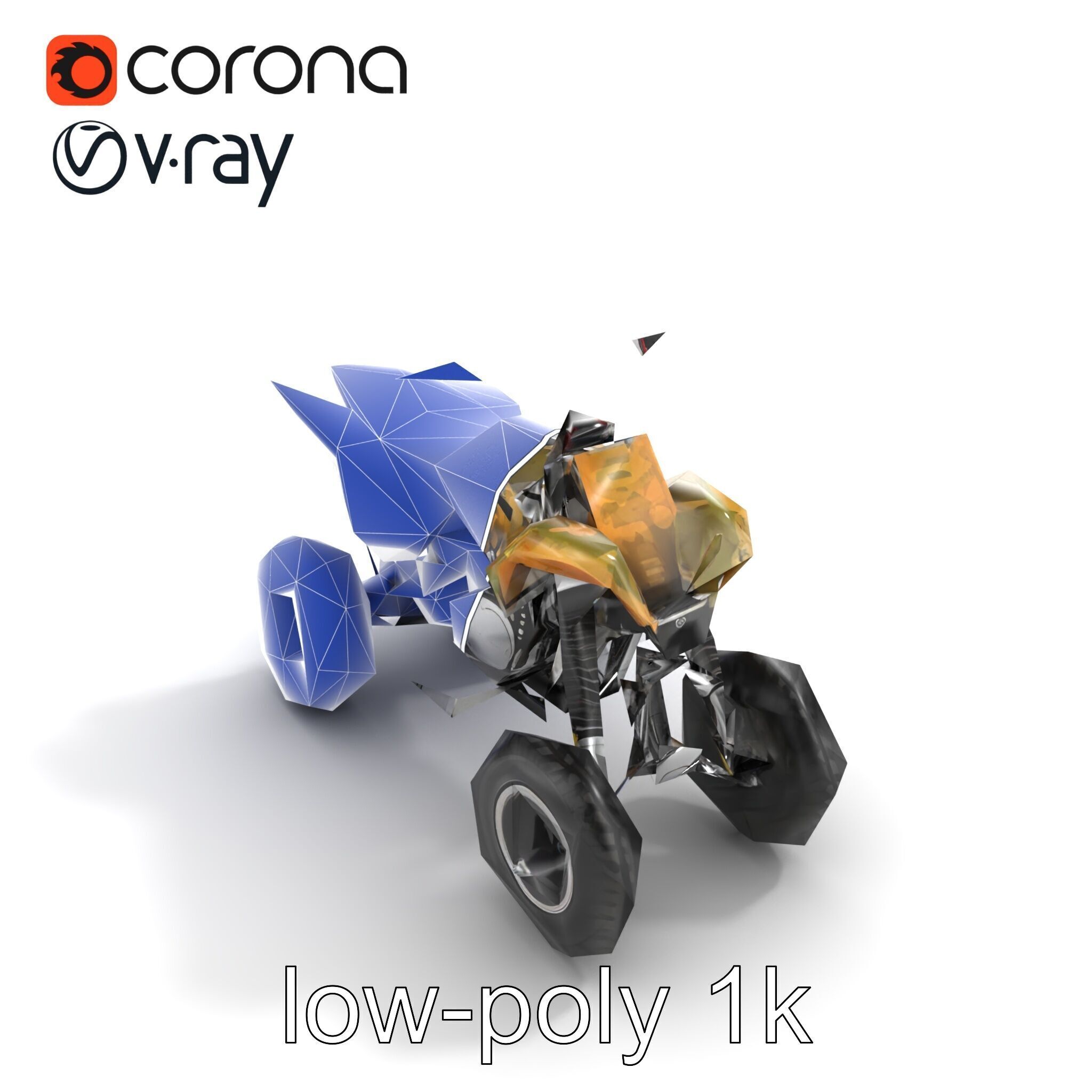 Camouflage Dirt Quad Bike model pack Low-poly 3D model_13