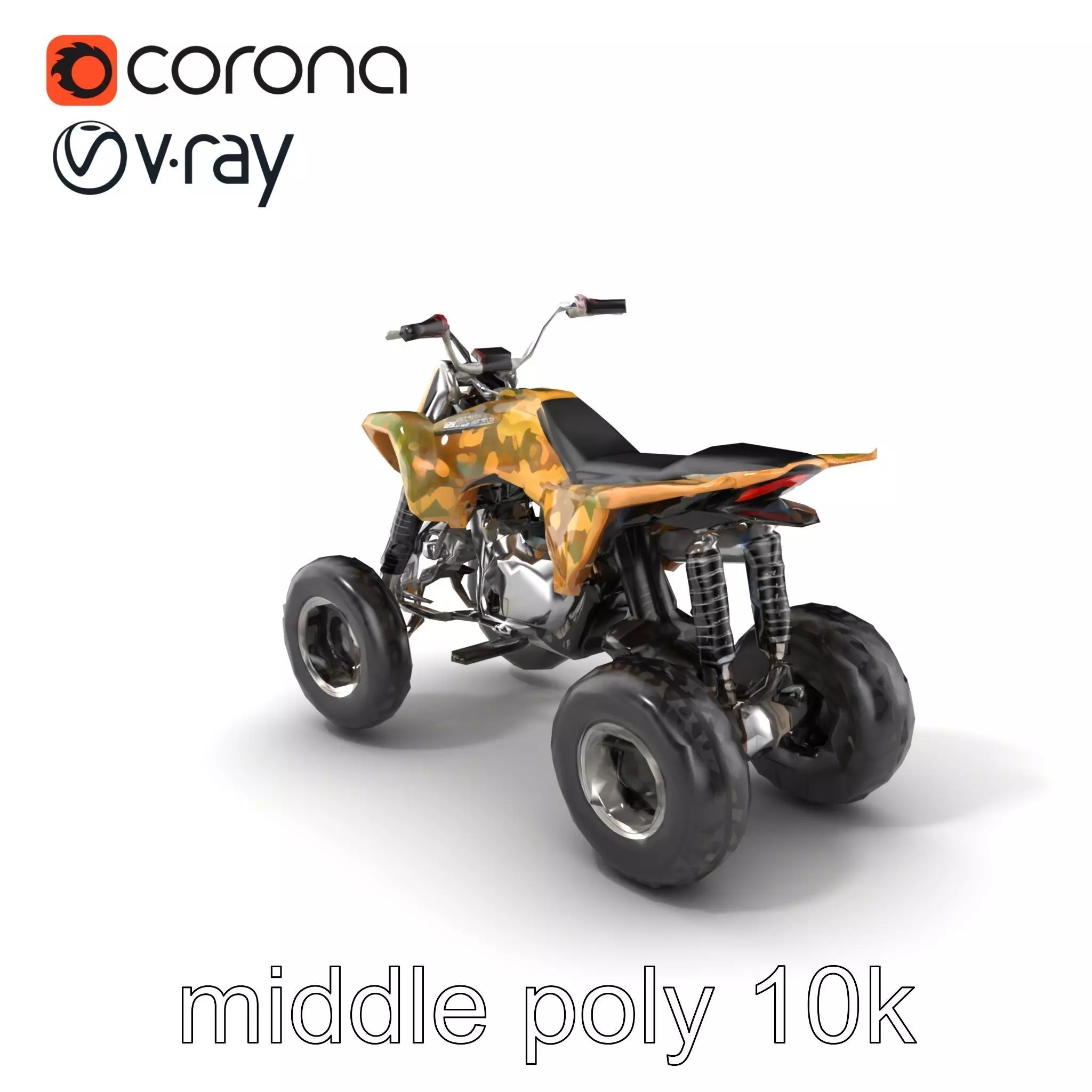 Camouflage Dirt Quad Bike model pack Low-poly 3D model_0