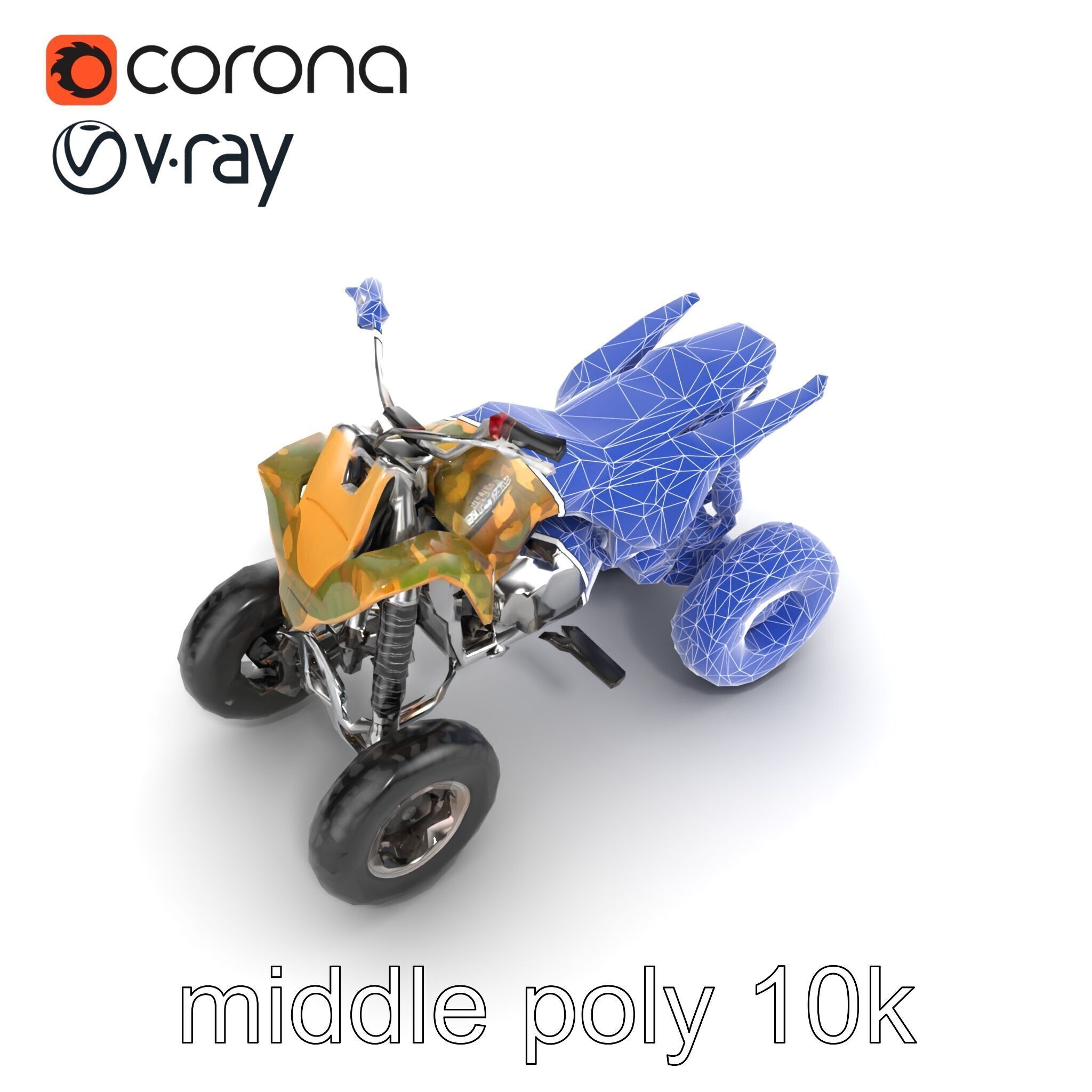 Camouflage Dirt Quad Bike model pack Low-poly 3D model_22