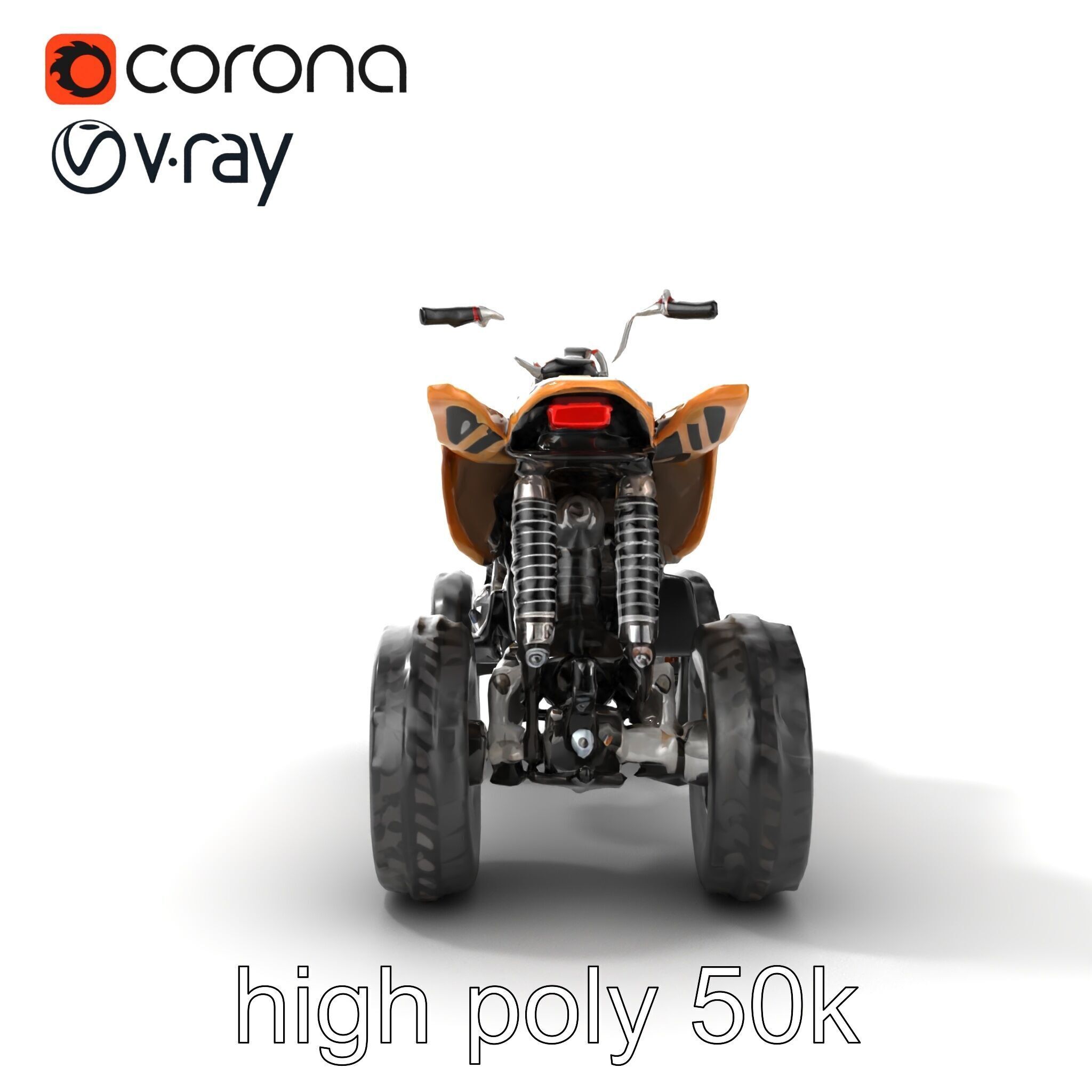 Camouflage Dirt Quad Bike model pack Low-poly 3D model_15