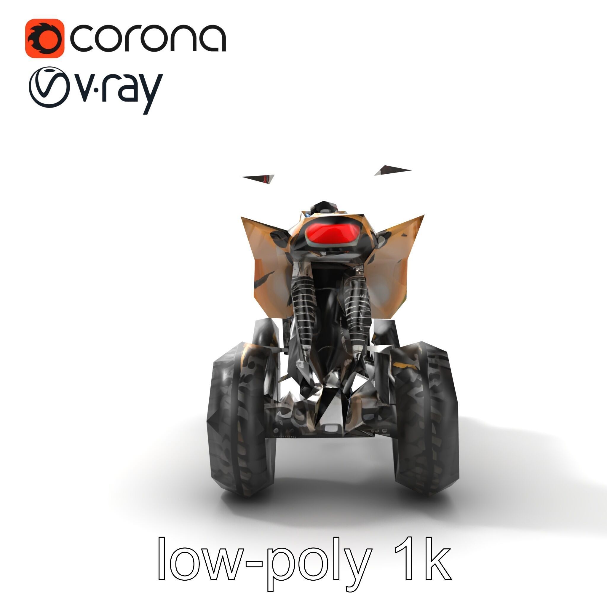 Camouflage Dirt Quad Bike model pack Low-poly 3D model_24