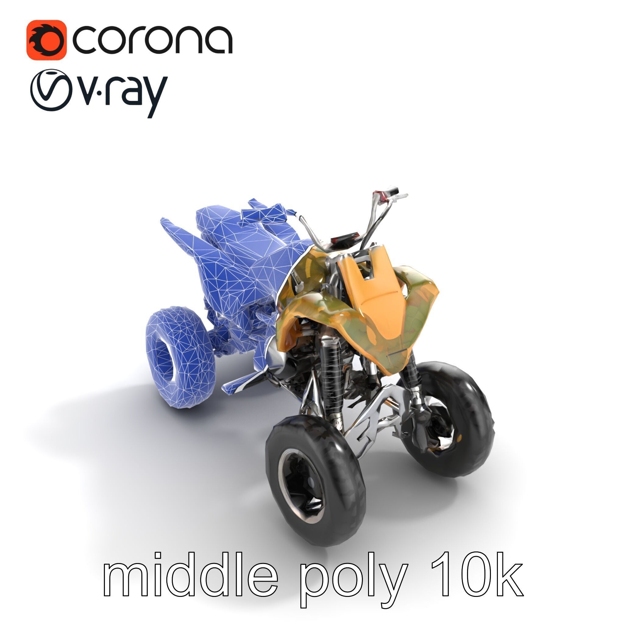 Camouflage Dirt Quad Bike model pack Low-poly 3D model_11
