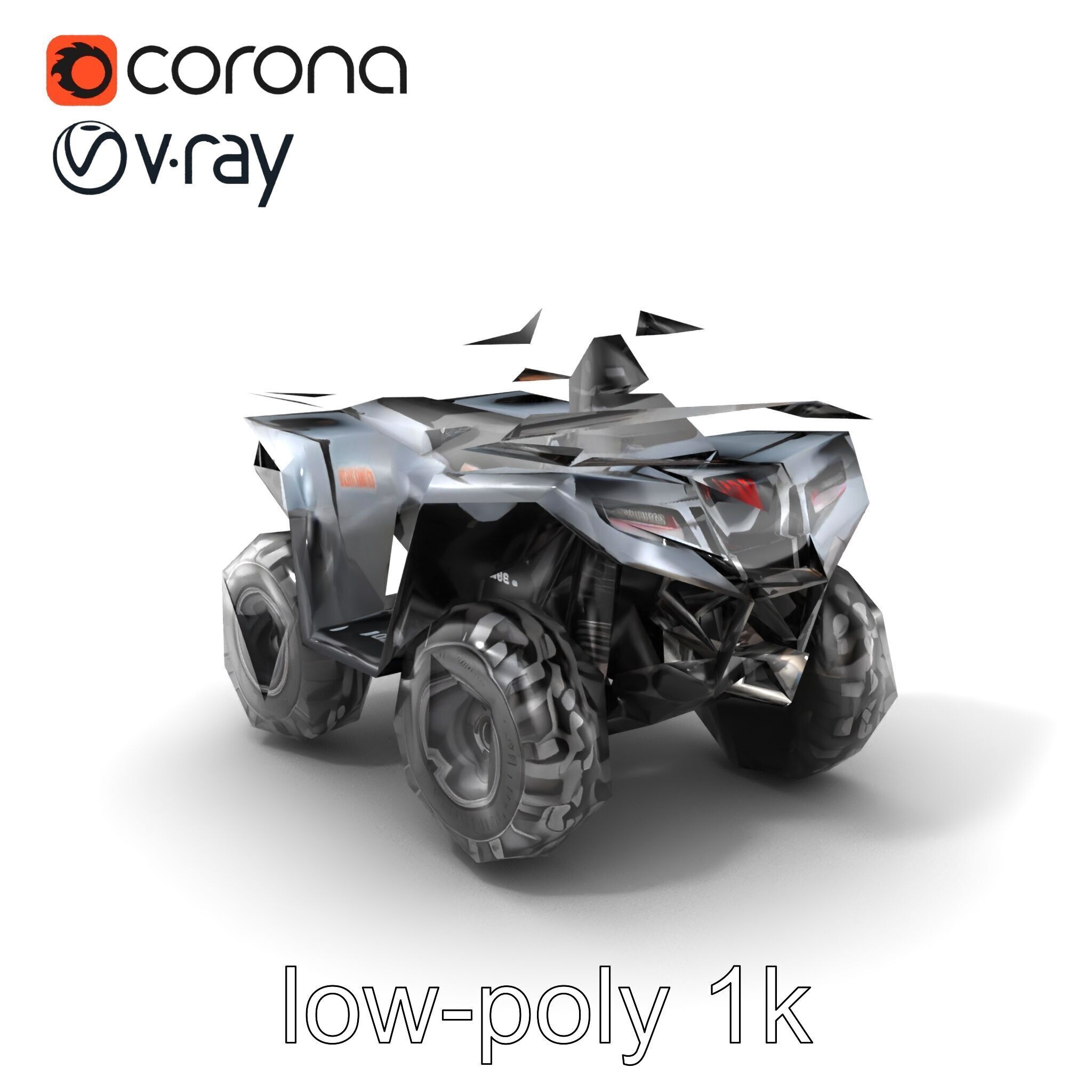 OffRoad Quad Bike with Reinforced Bumpers model pack Low-poly 3D model_5