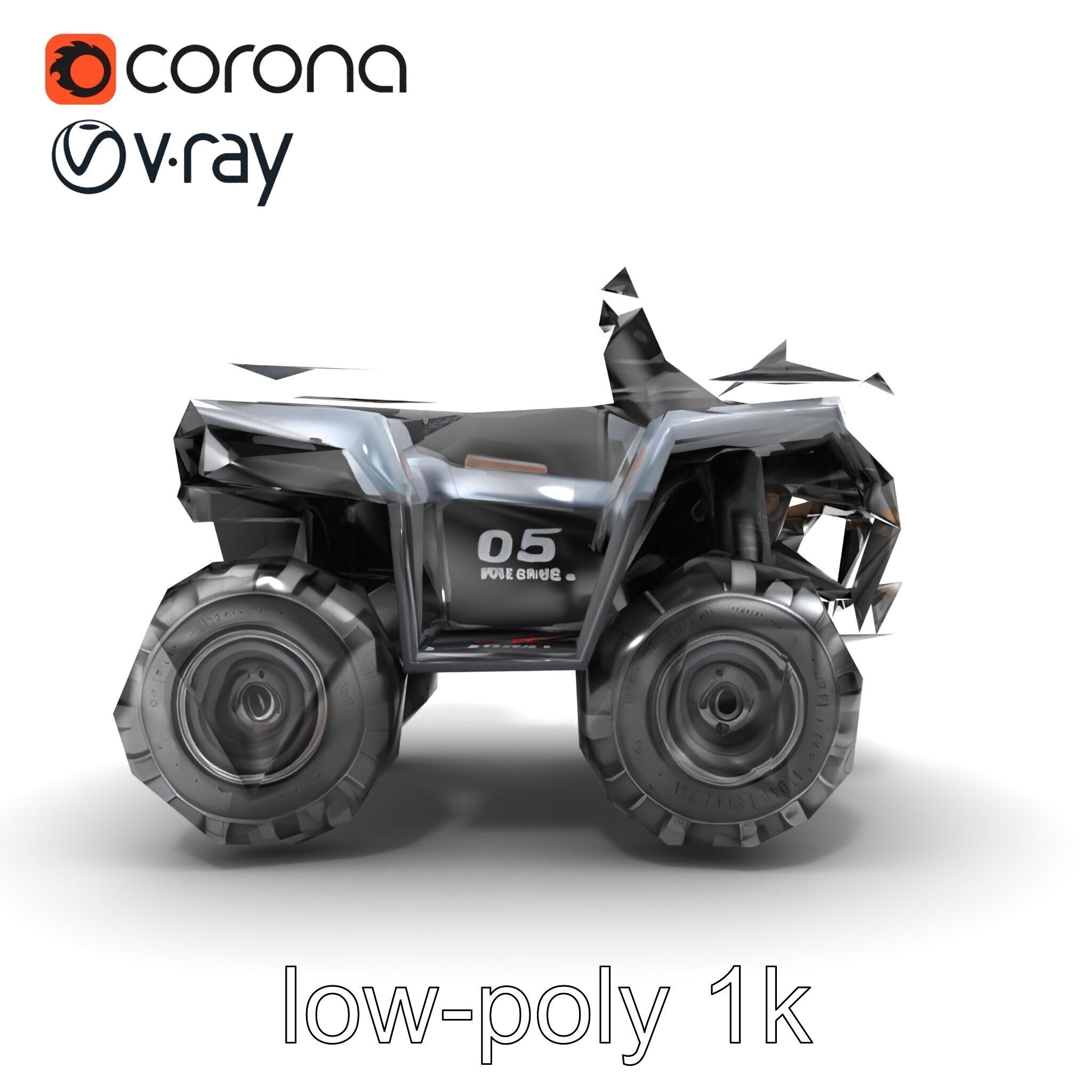 OffRoad Quad Bike with Reinforced Bumpers model pack Low-poly 3D model_21