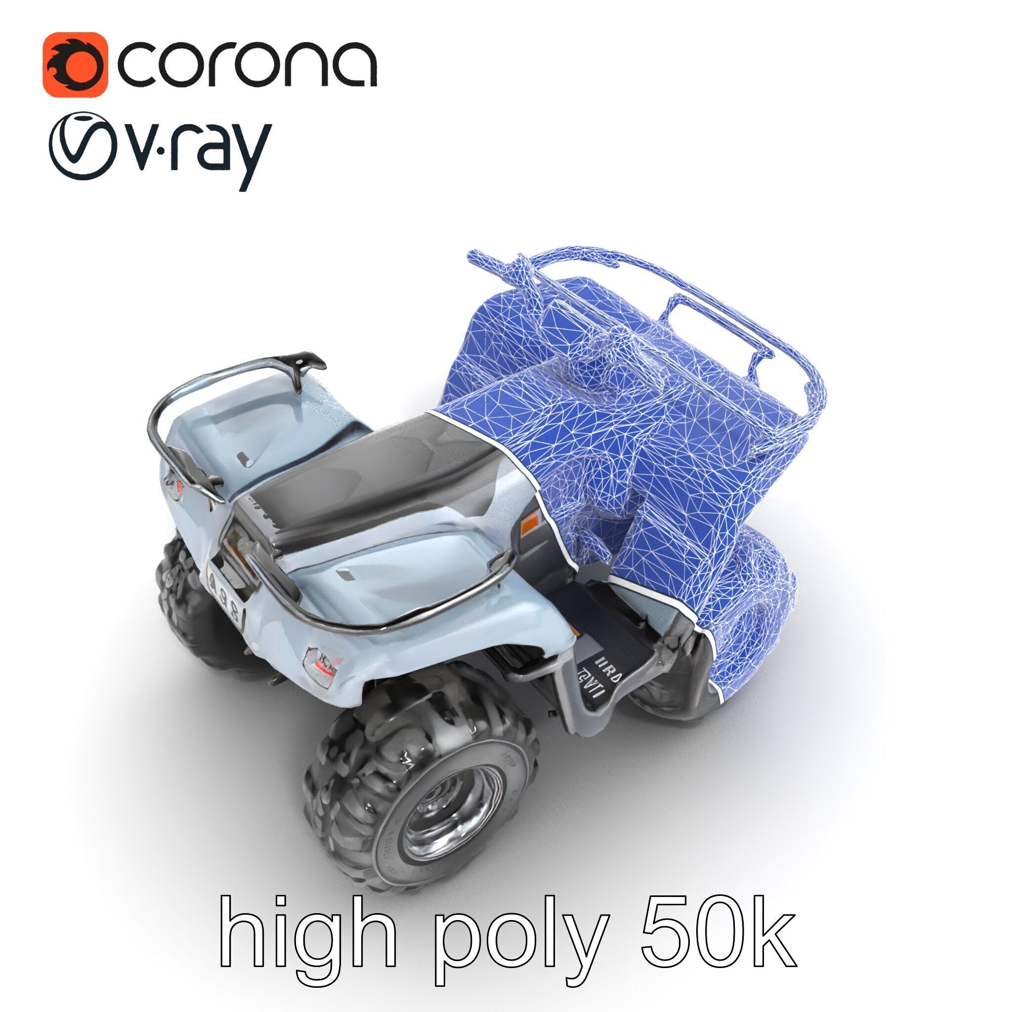 OffRoad Quad Bike with Reinforced Bumpers model pack Low-poly 3D model_26