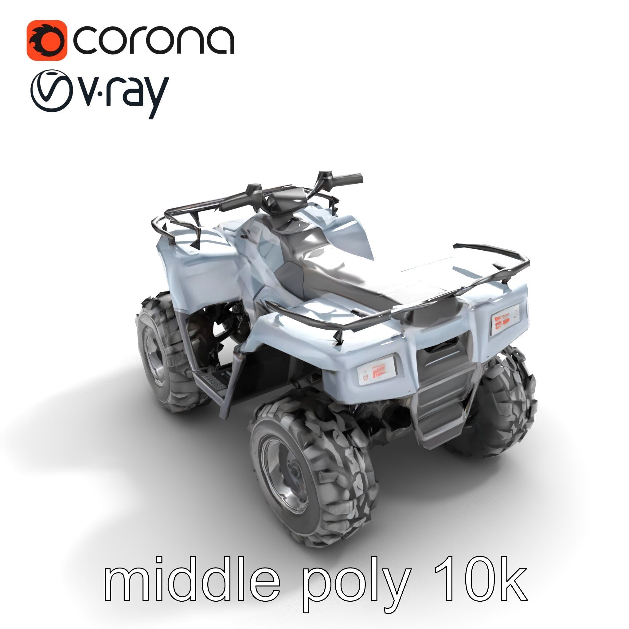 OffRoad Quad Bike with Reinforced Bumpers model pack Low-poly 3D model_8