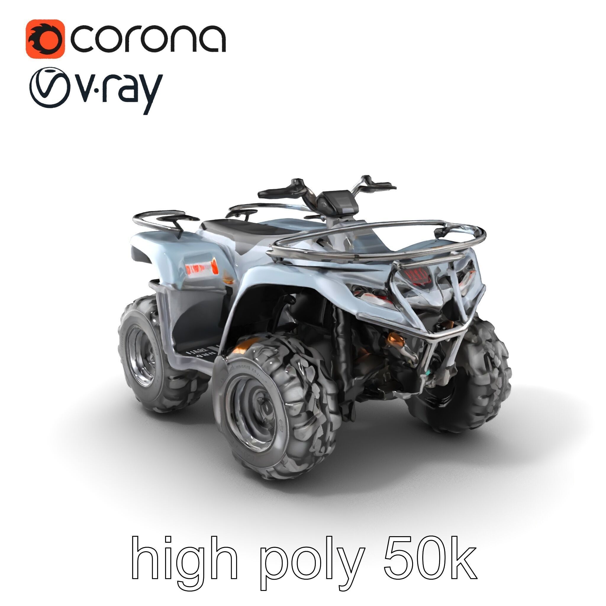 OffRoad Quad Bike with Reinforced Bumpers model pack Low-poly 3D model_2