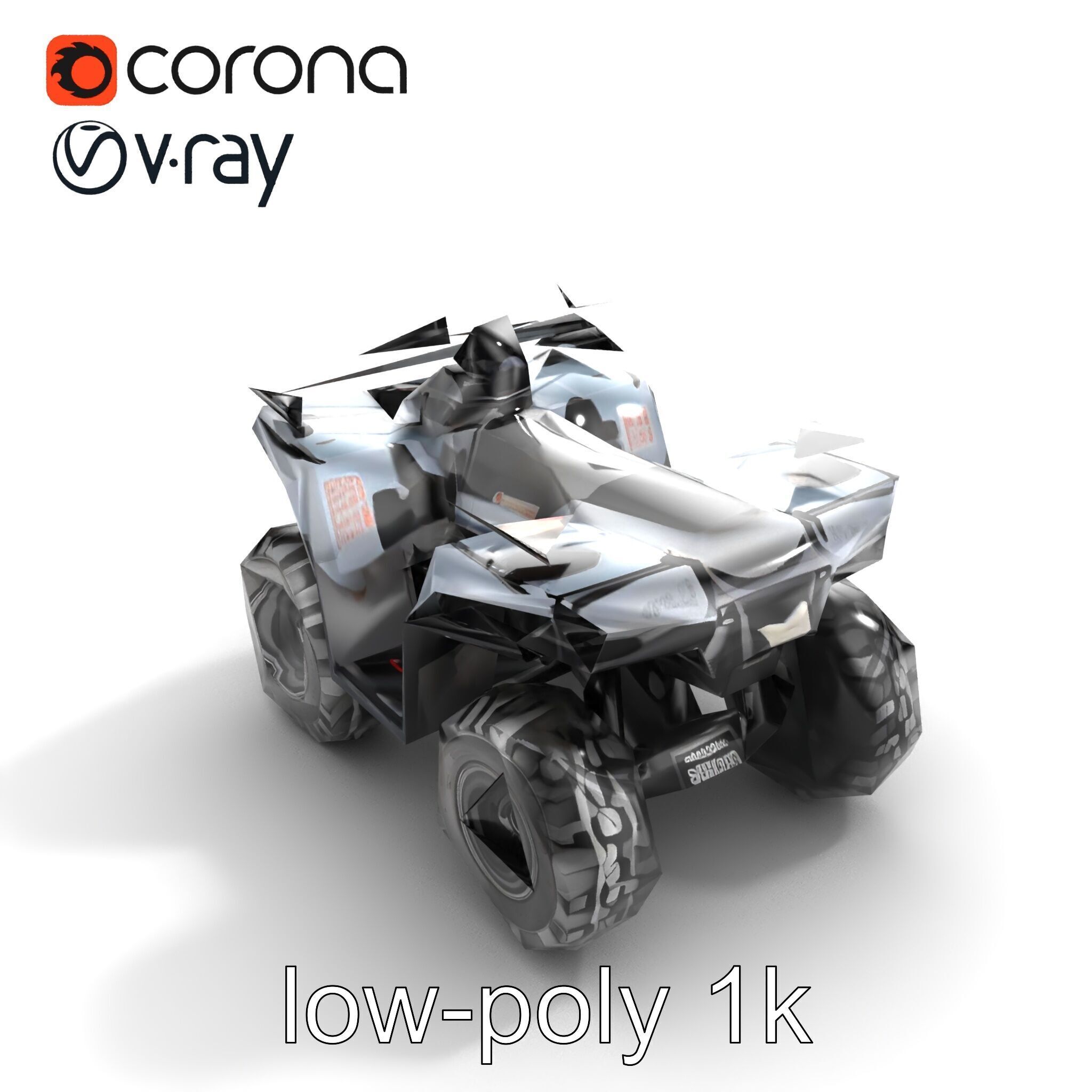 OffRoad Quad Bike with Reinforced Bumpers model pack Low-poly 3D model_9