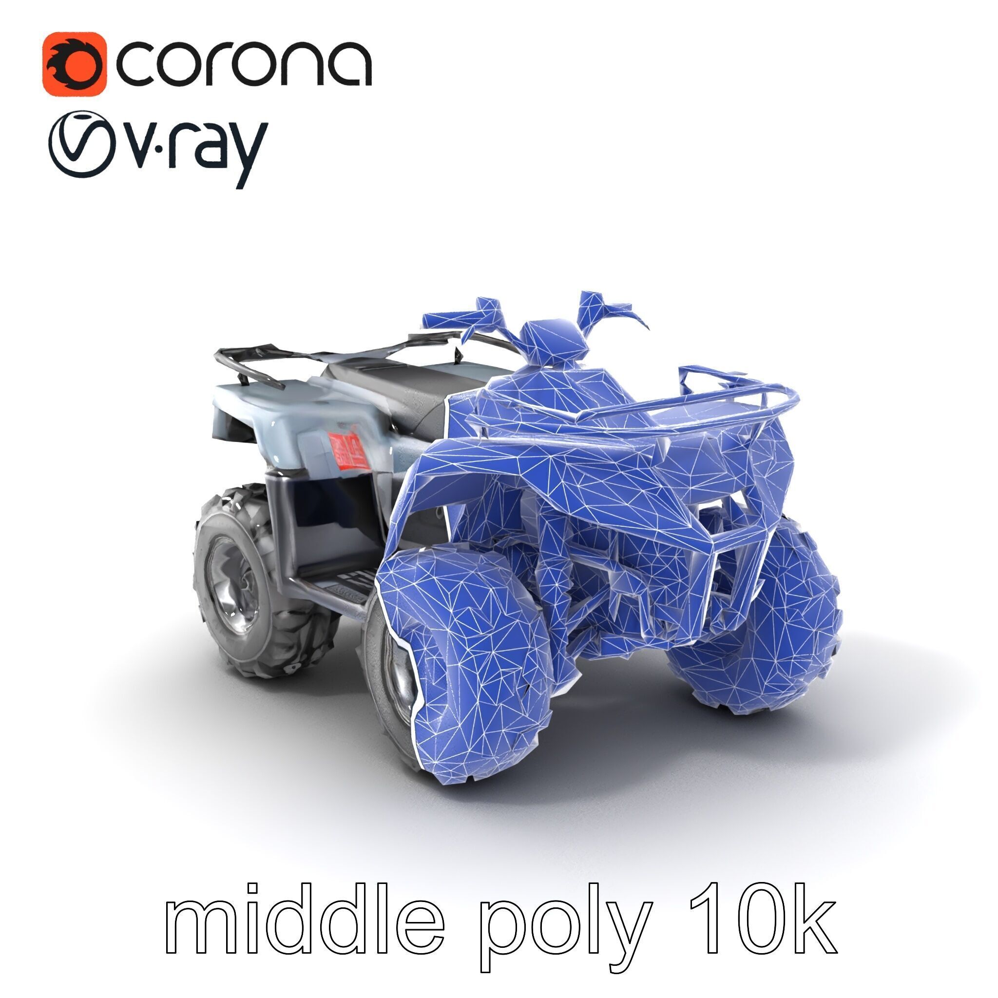 OffRoad Quad Bike with Reinforced Bumpers model pack Low-poly 3D model_6