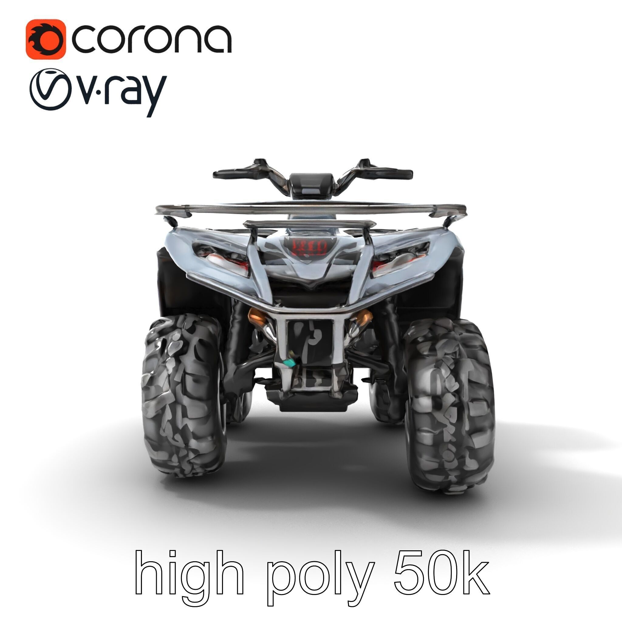 OffRoad Quad Bike with Reinforced Bumpers model pack Low-poly 3D model_30