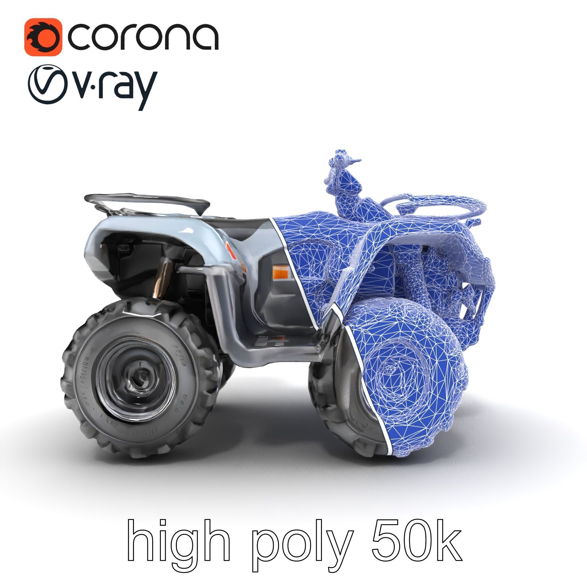 OffRoad Quad Bike with Reinforced Bumpers model pack Low-poly 3D model_32