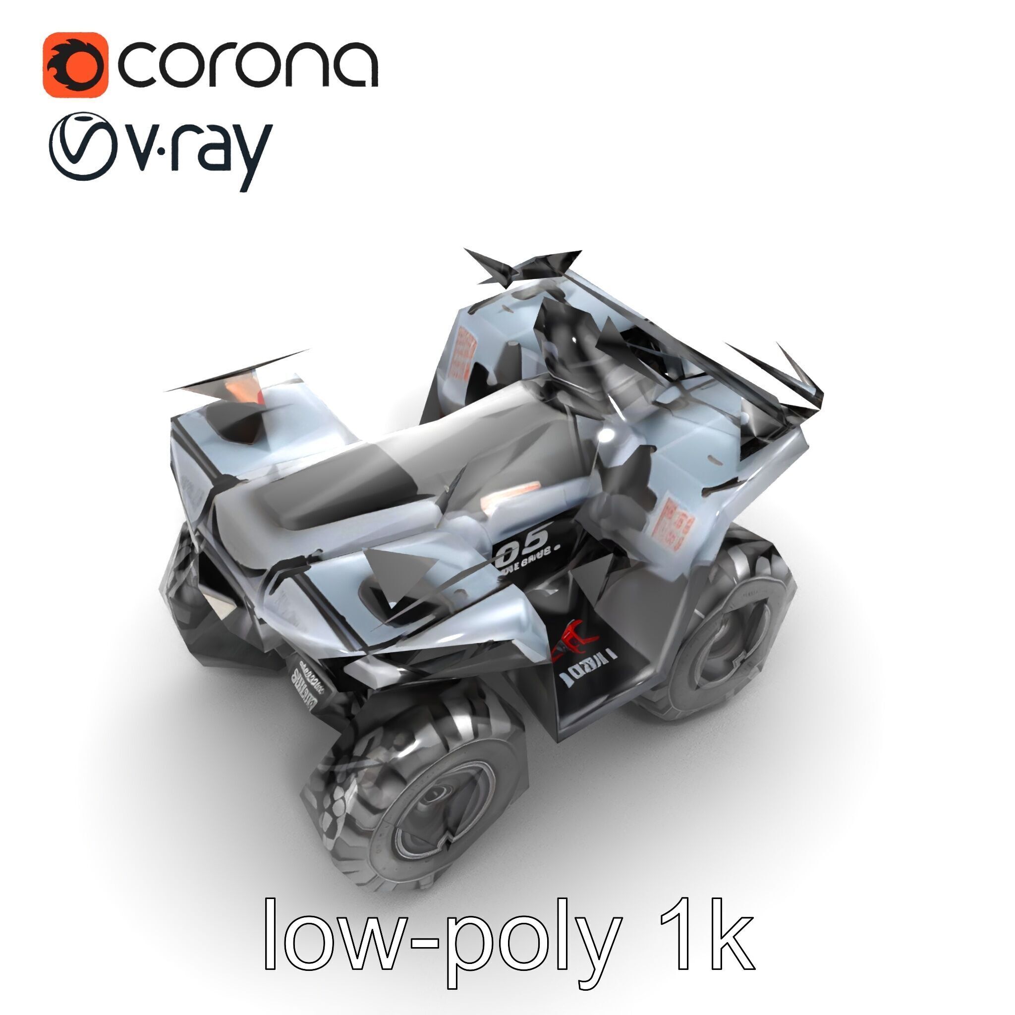 OffRoad Quad Bike with Reinforced Bumpers model pack Low-poly 3D model_14