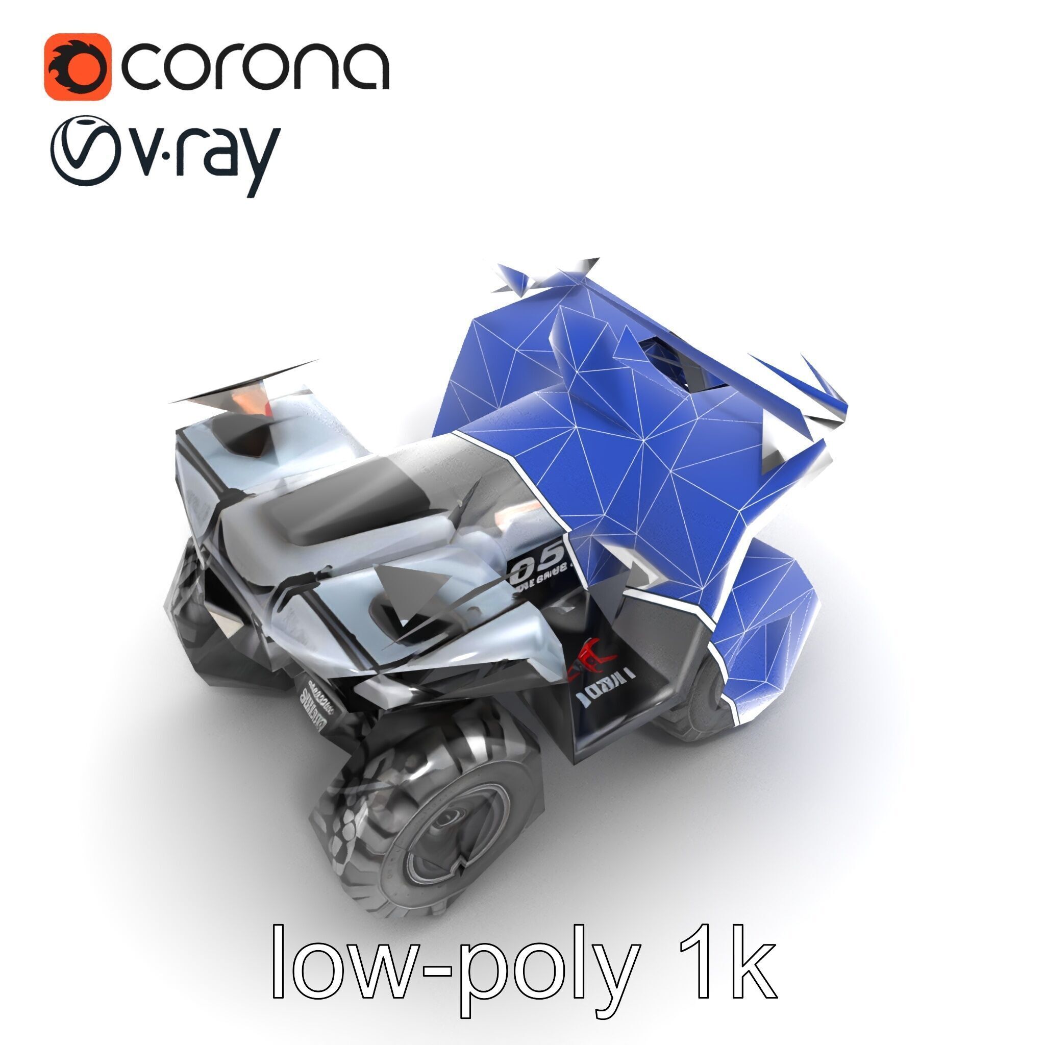 OffRoad Quad Bike with Reinforced Bumpers model pack Low-poly 3D model_12
