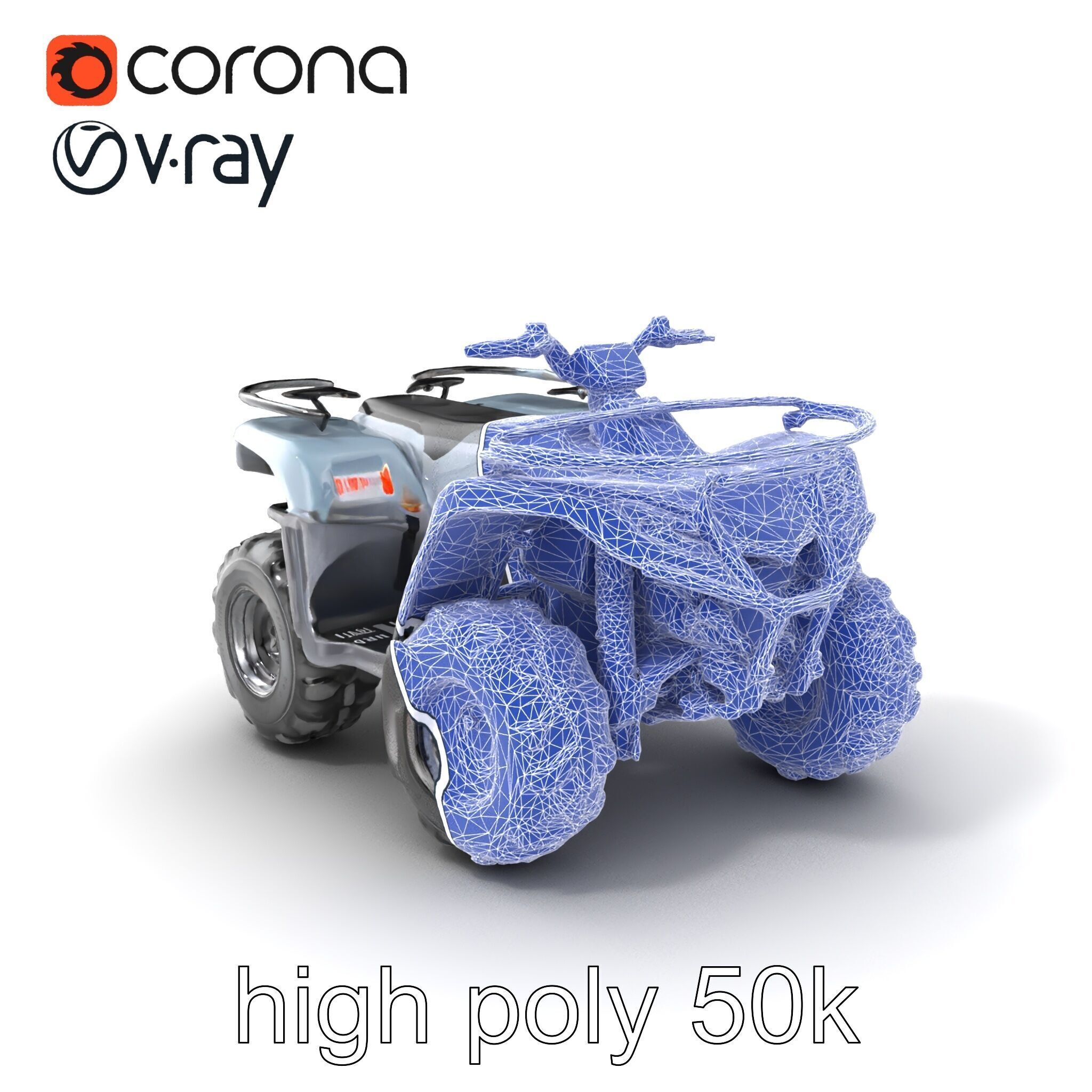 OffRoad Quad Bike with Reinforced Bumpers model pack Low-poly 3D model_10