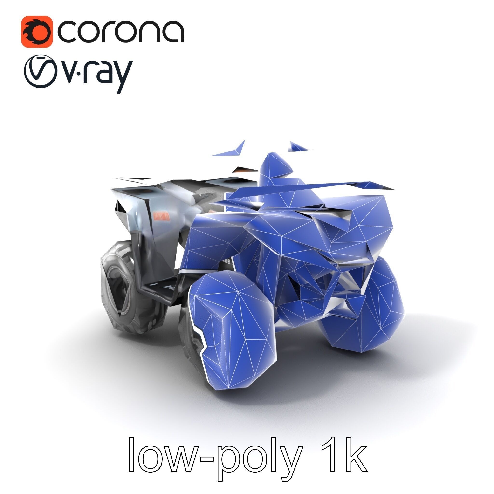 OffRoad Quad Bike with Reinforced Bumpers model pack Low-poly 3D model_7