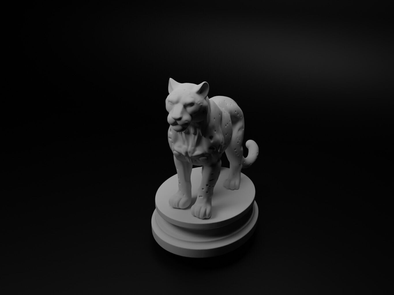 snow leopard Animal Chess 3D print model_1