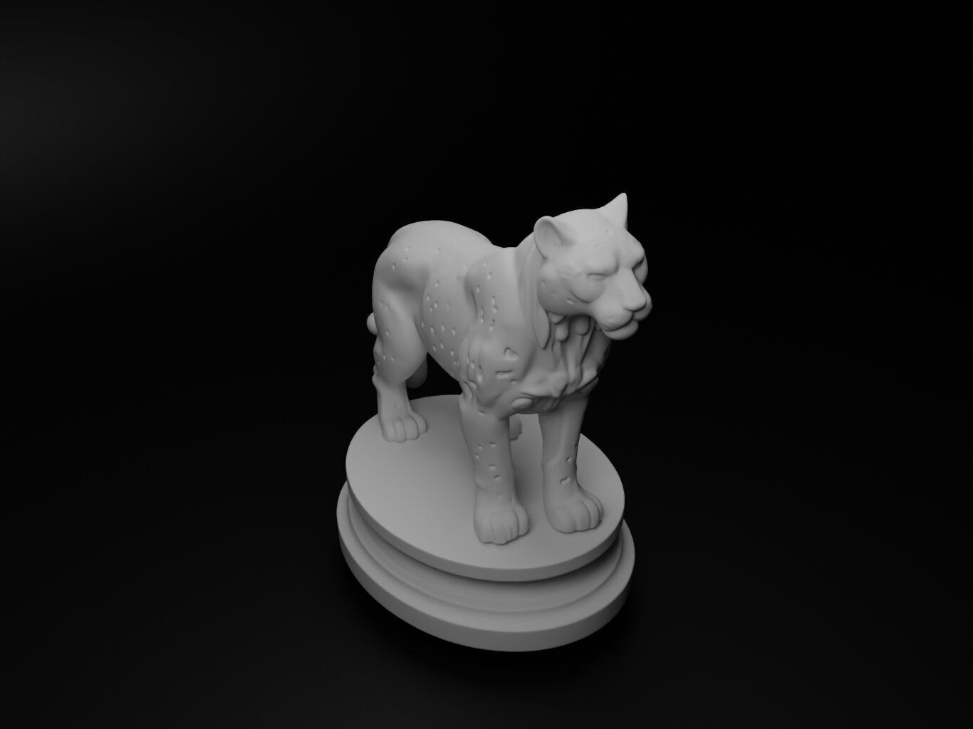 snow leopard Animal Chess 3D print model_2