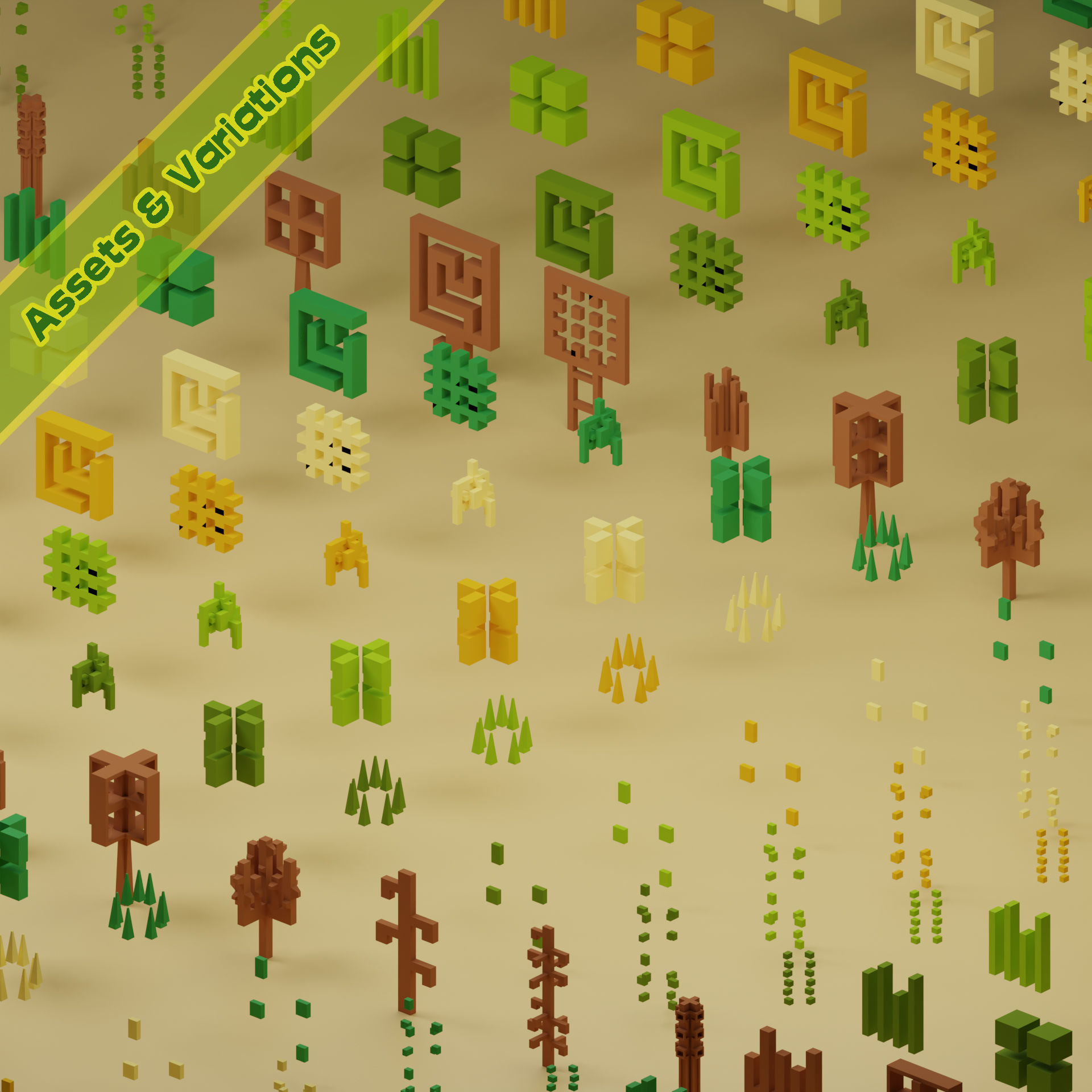 lowpoly trees - 200 Unique  trees  pack 1-8 3D Model Collection_45