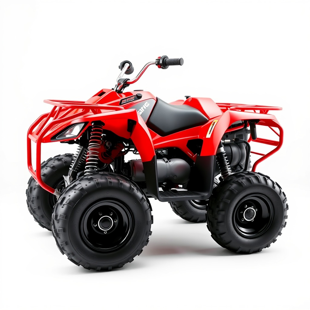 Rugged Red Quad Bike Model Pack Low-poly 3D model_4