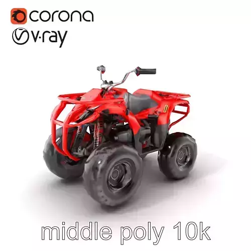 Rugged Red Quad Bike Model Pack Low-poly 3D model