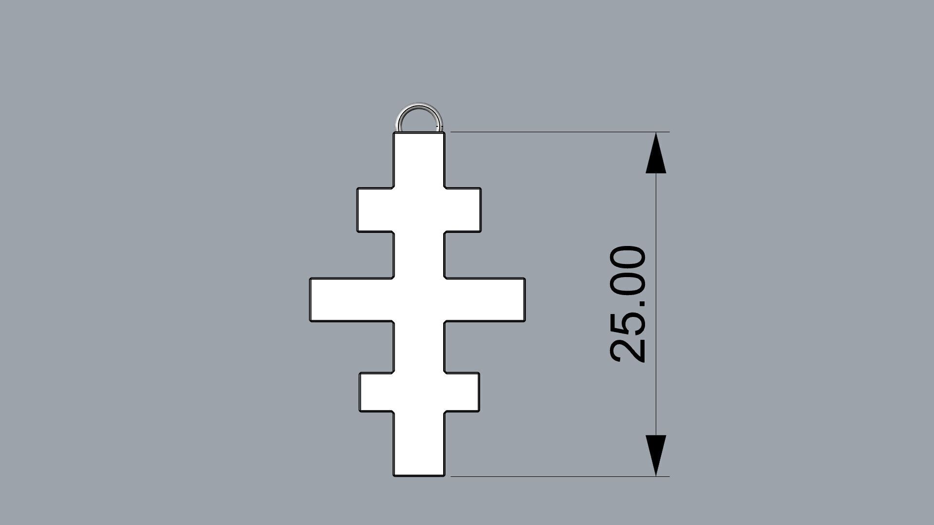 Old Style Cross no 10 3D print model_3