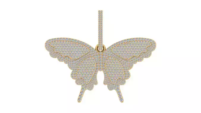 Majestic Diamond Butterfly Pendant