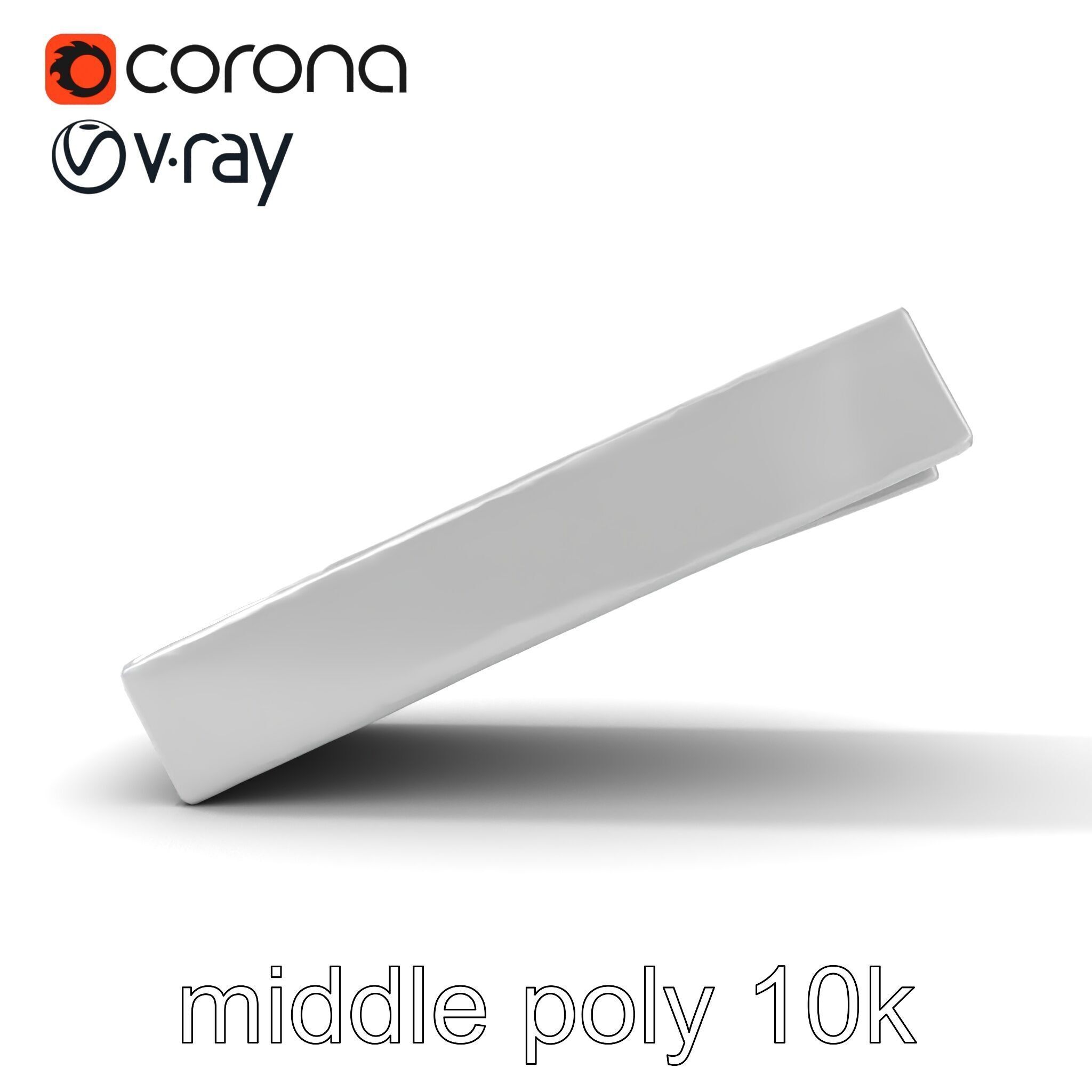 Elegant Silver Tie Bar Design model pack Low-poly 3D model_12