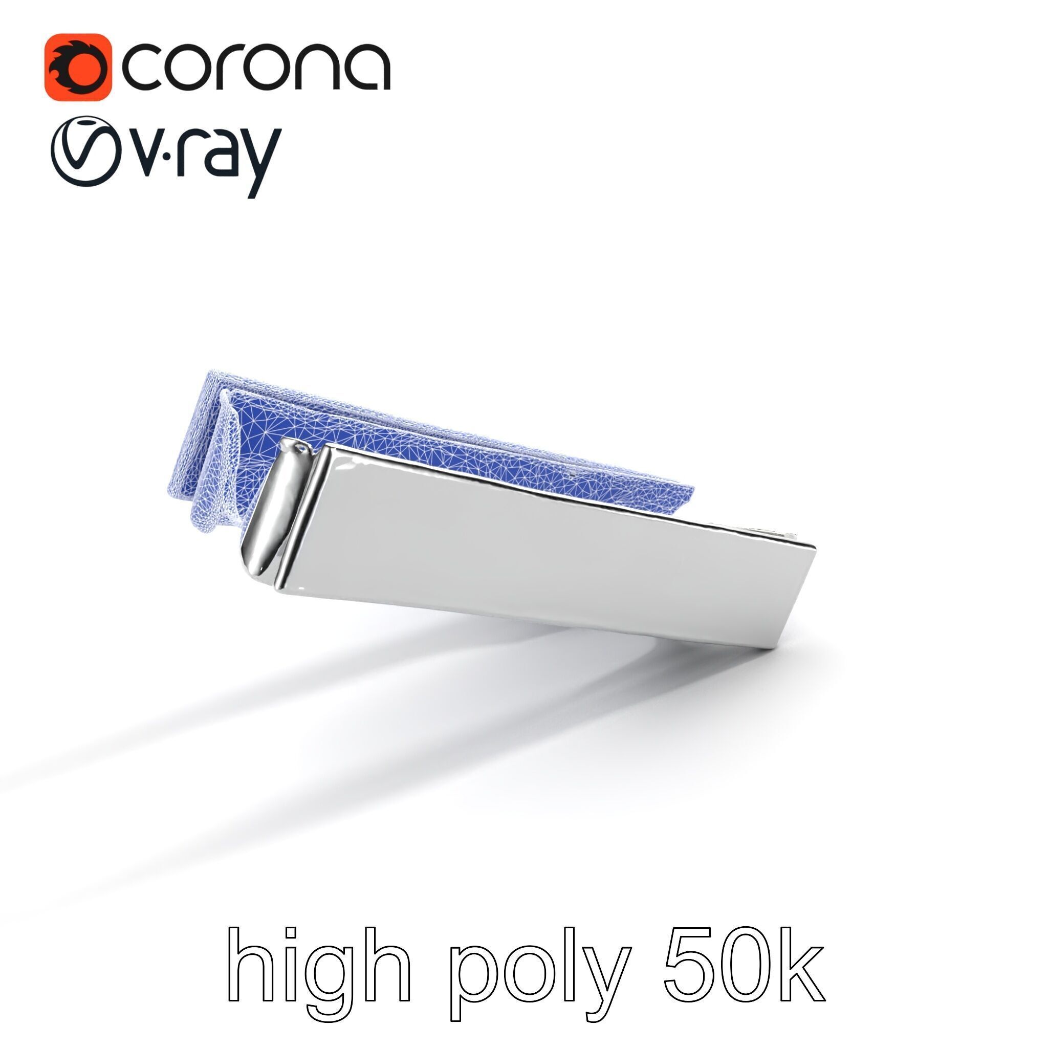 Elegant Silver Tie Bar Design model pack Low-poly 3D model_27