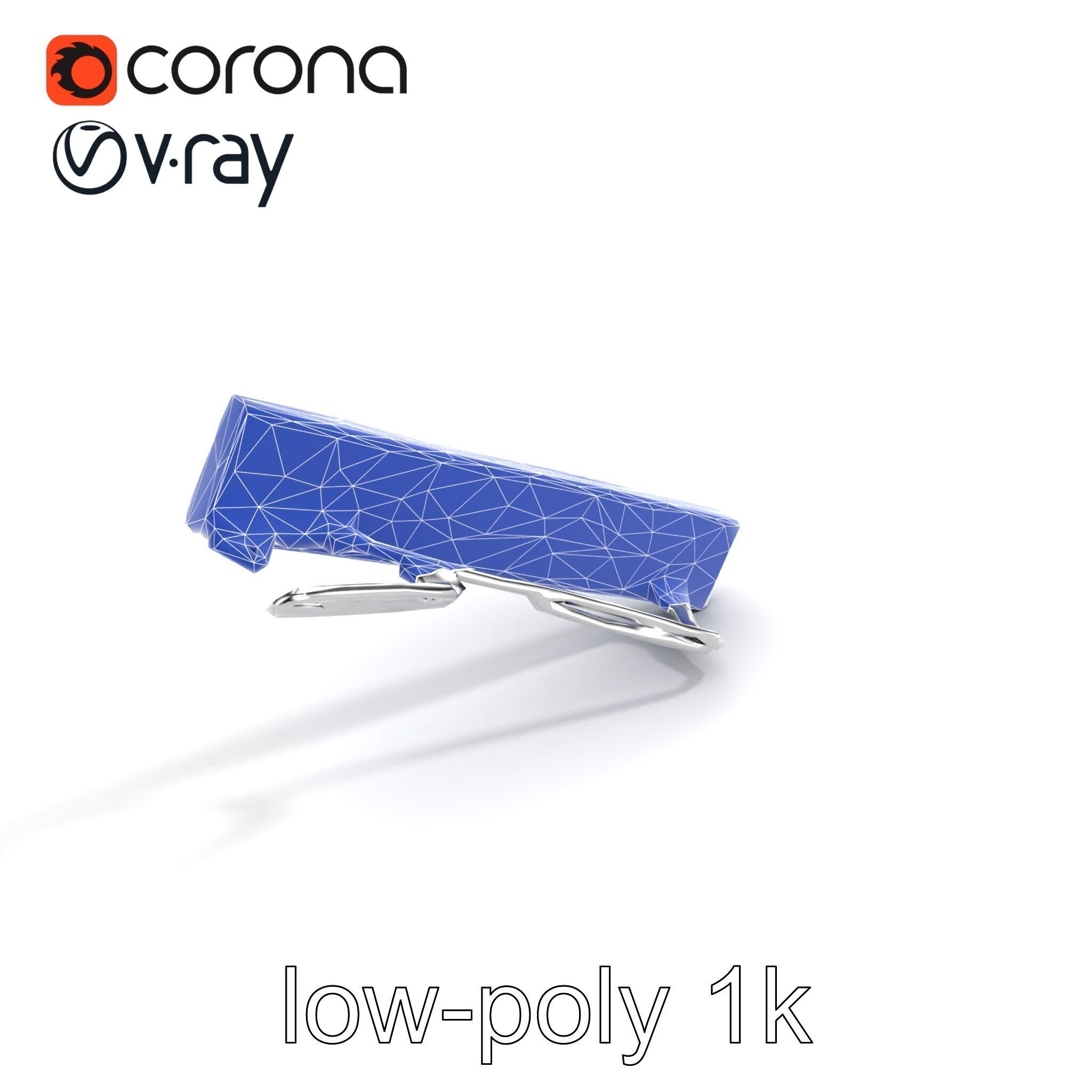 Elegant Silver Tie Bar Design model pack Low-poly 3D model_25