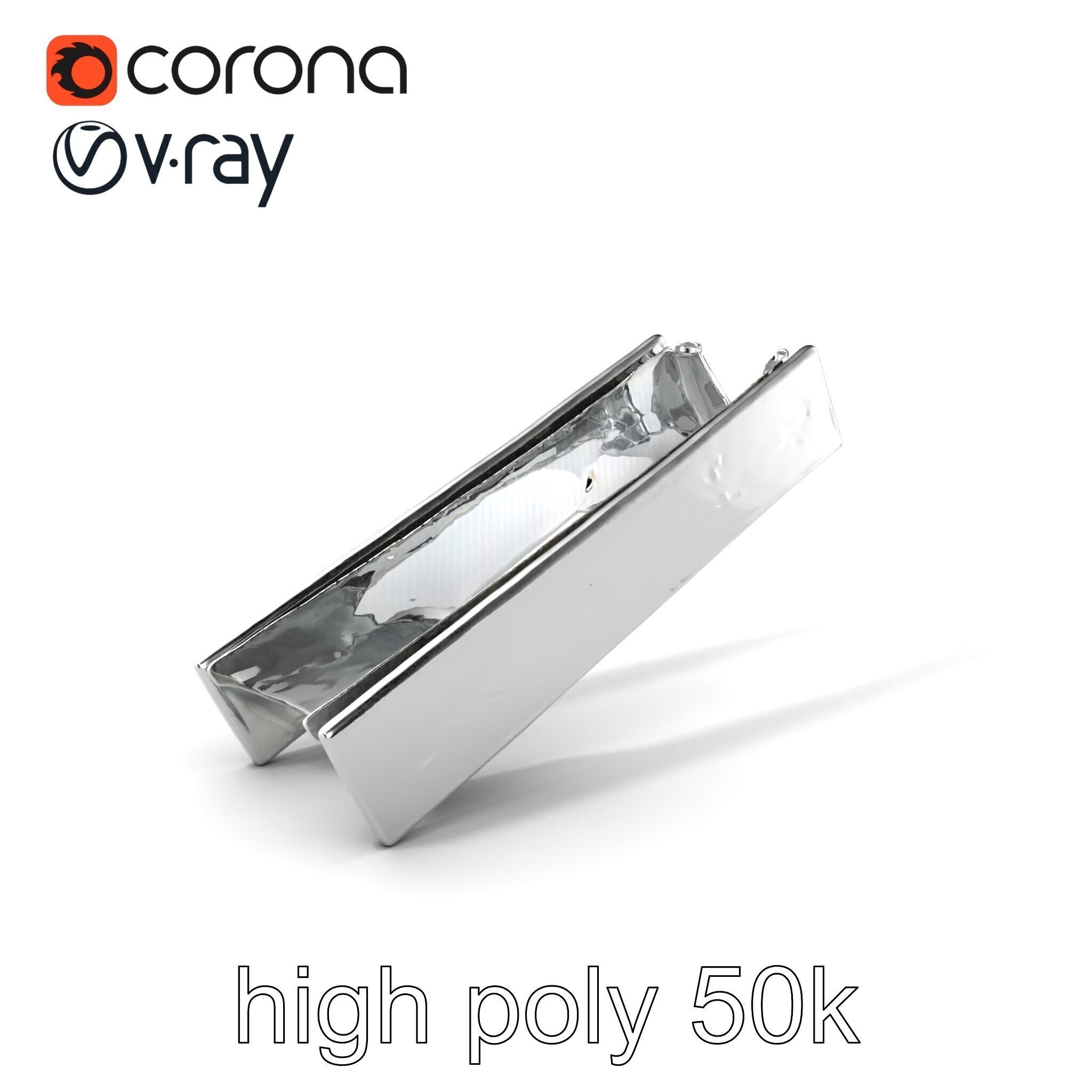 Elegant Silver Tie Bar Design model pack Low-poly 3D model_2