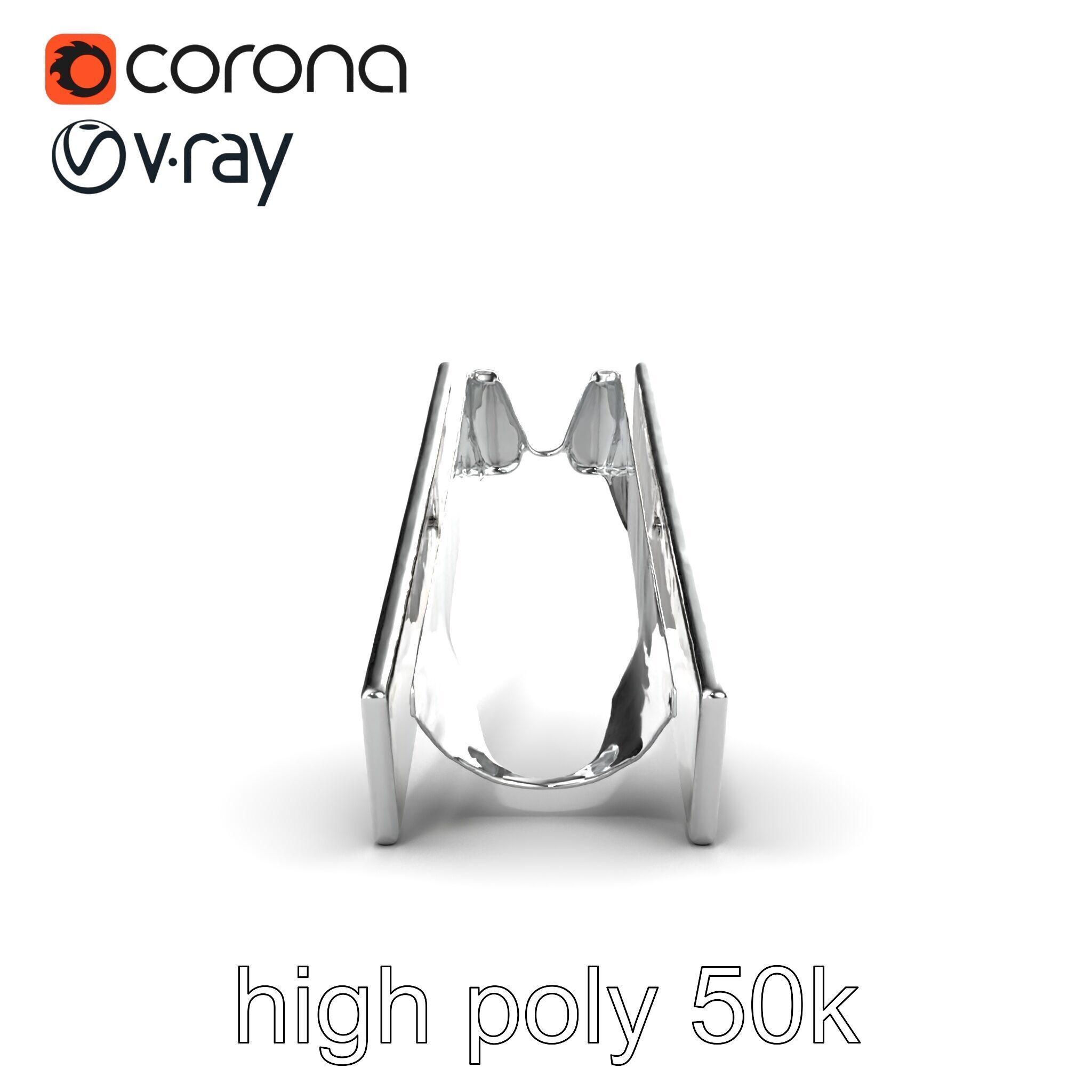 Elegant Silver Tie Bar Design model pack Low-poly 3D model_21