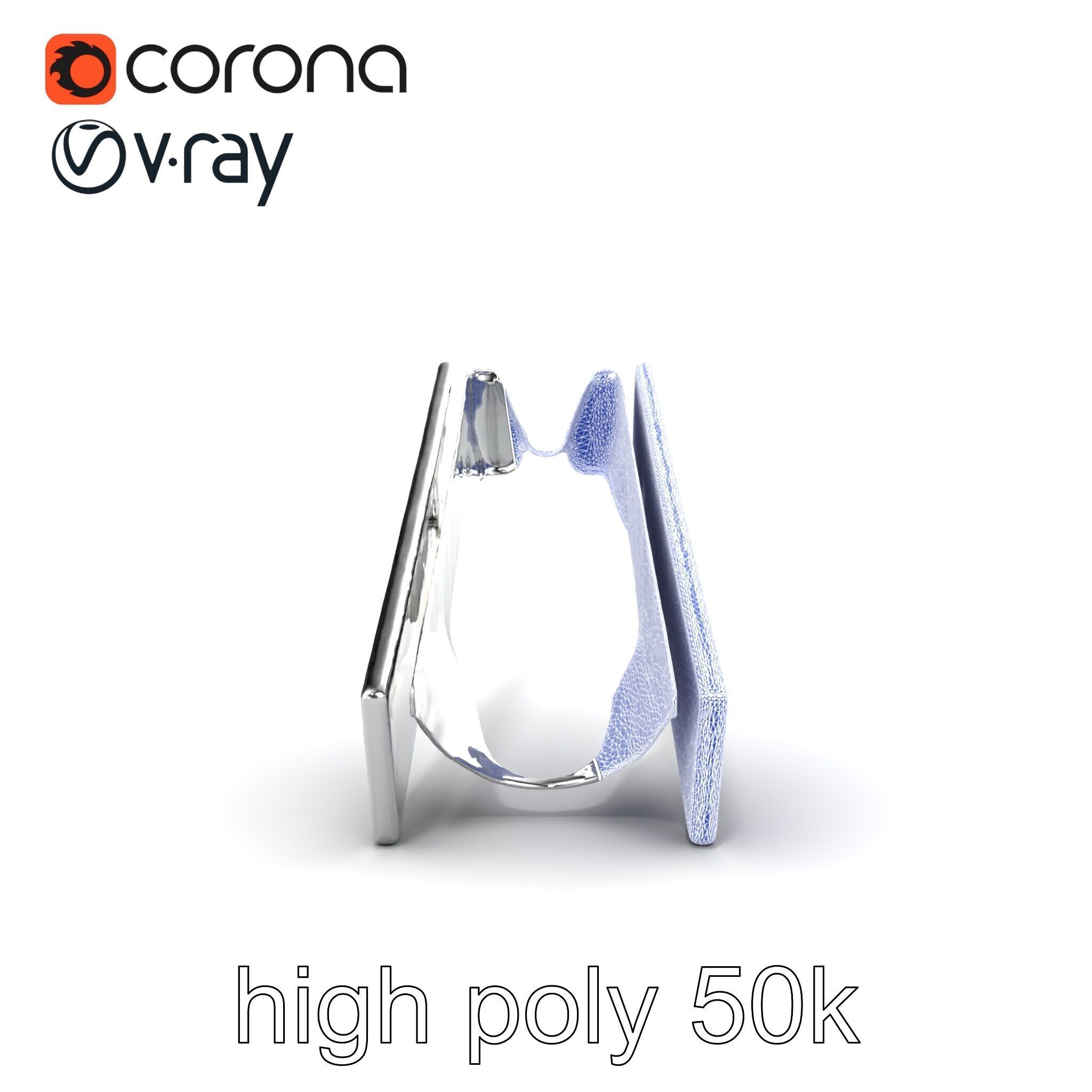 Elegant Silver Tie Bar Design model pack Low-poly 3D model_29