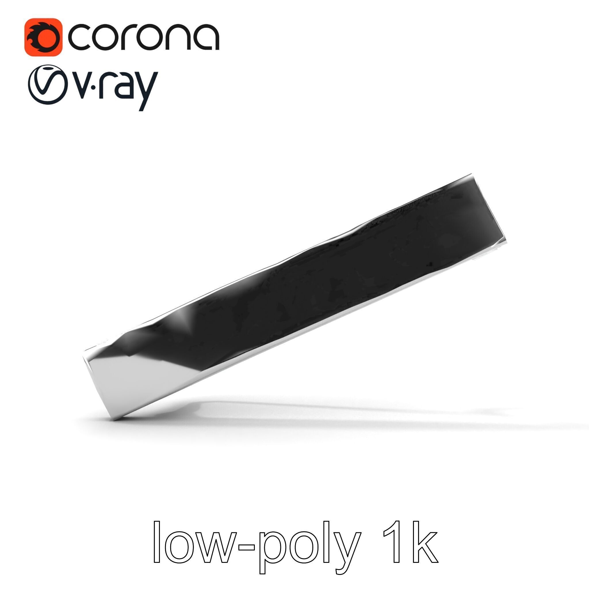 Elegant Silver Tie Bar Design model pack Low-poly 3D model_19