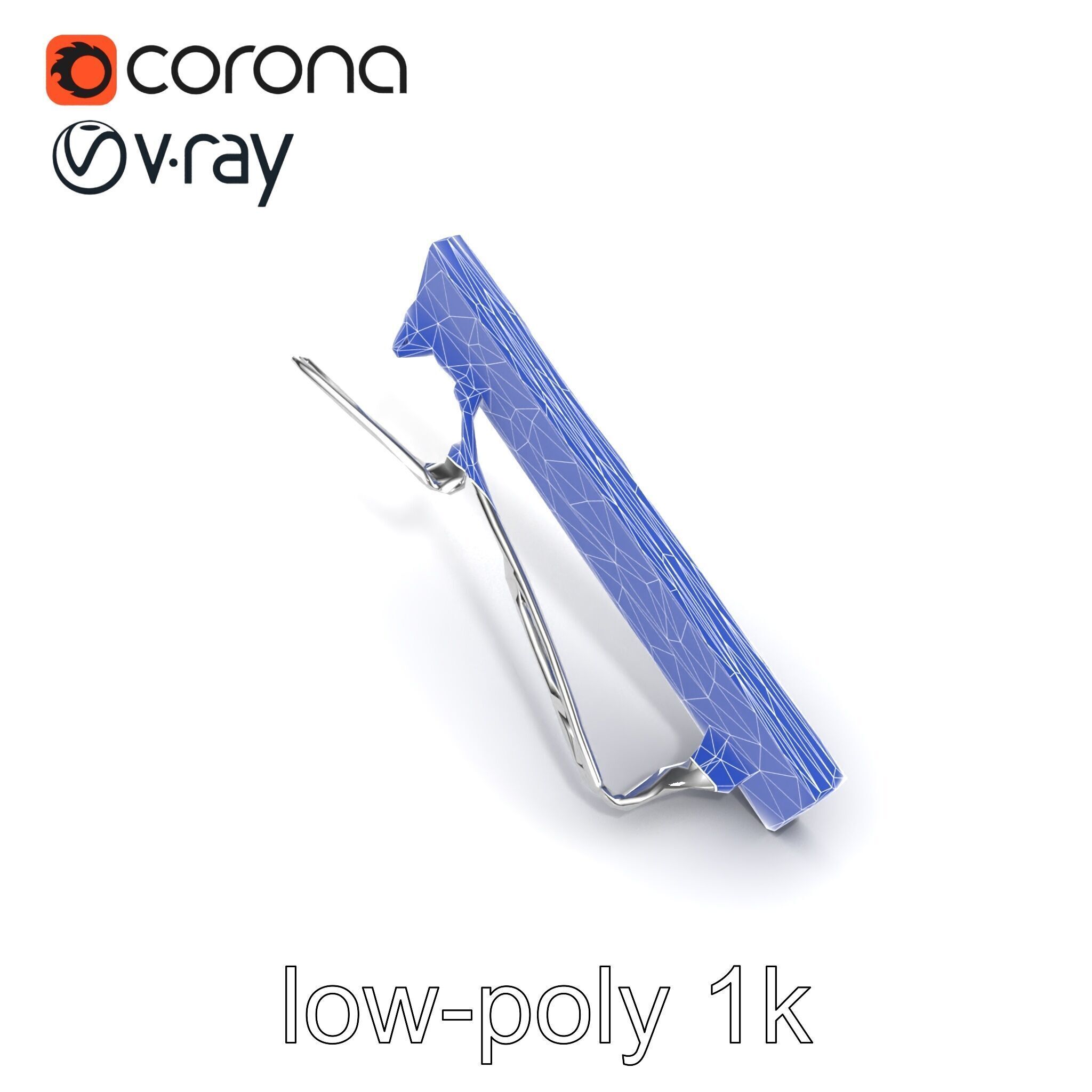 Elegant Silver Tie Bar Design model pack Low-poly 3D model_13