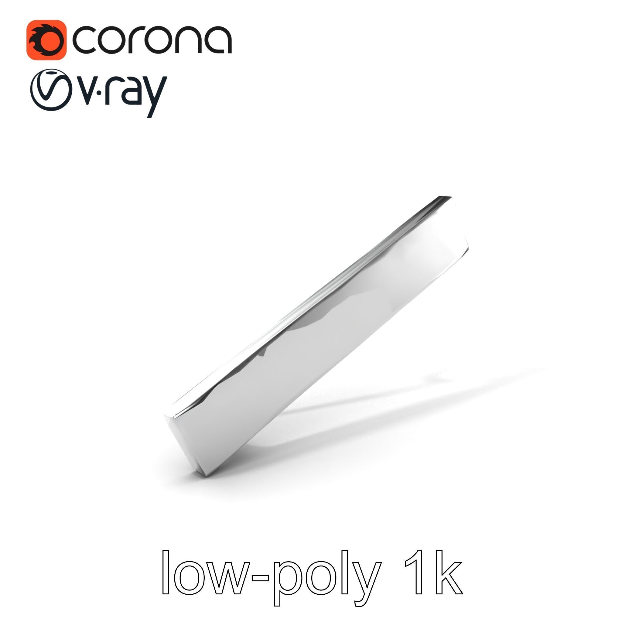 Elegant Silver Tie Bar Design model pack Low-poly 3D model_5