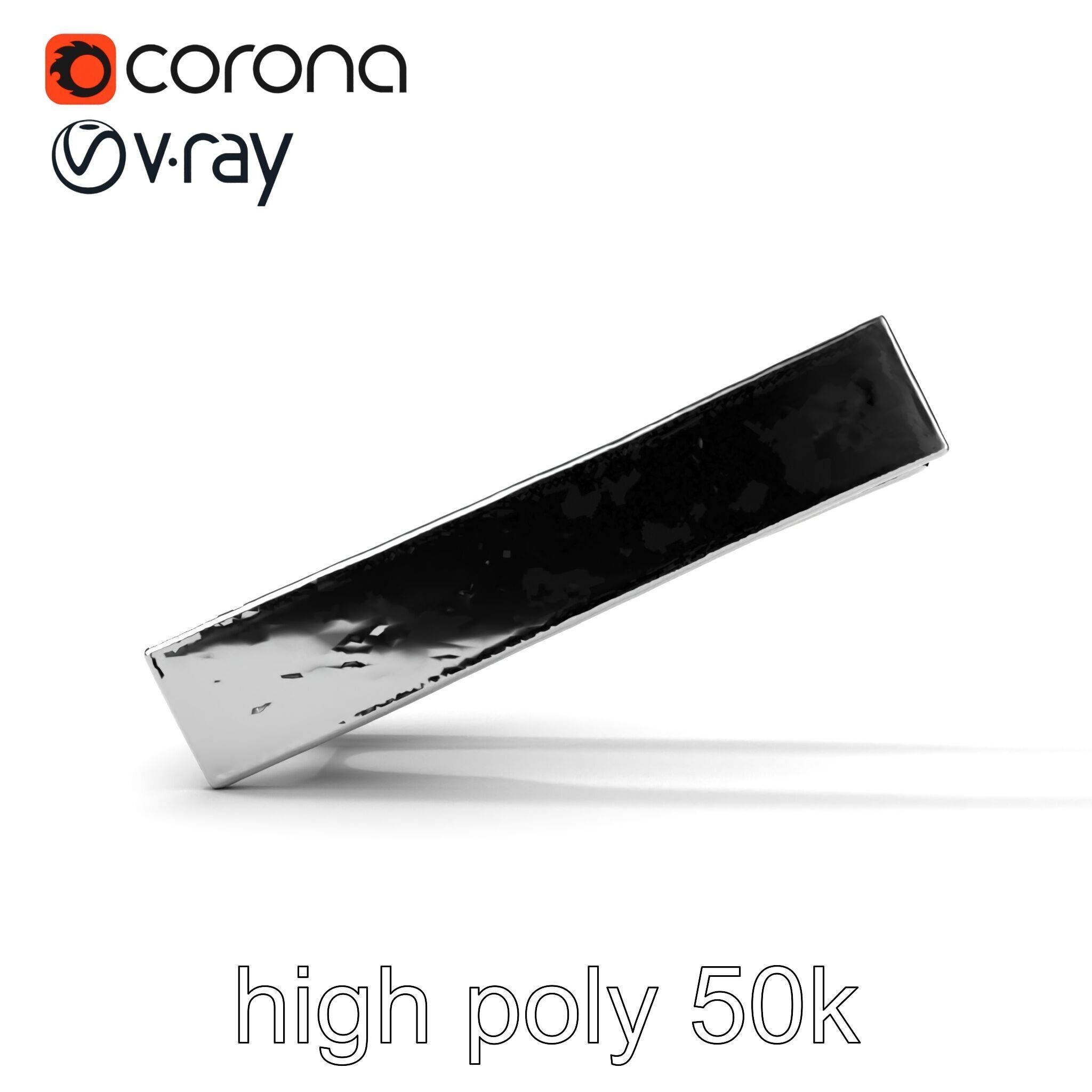 Elegant Silver Tie Bar Design model pack Low-poly 3D model_18