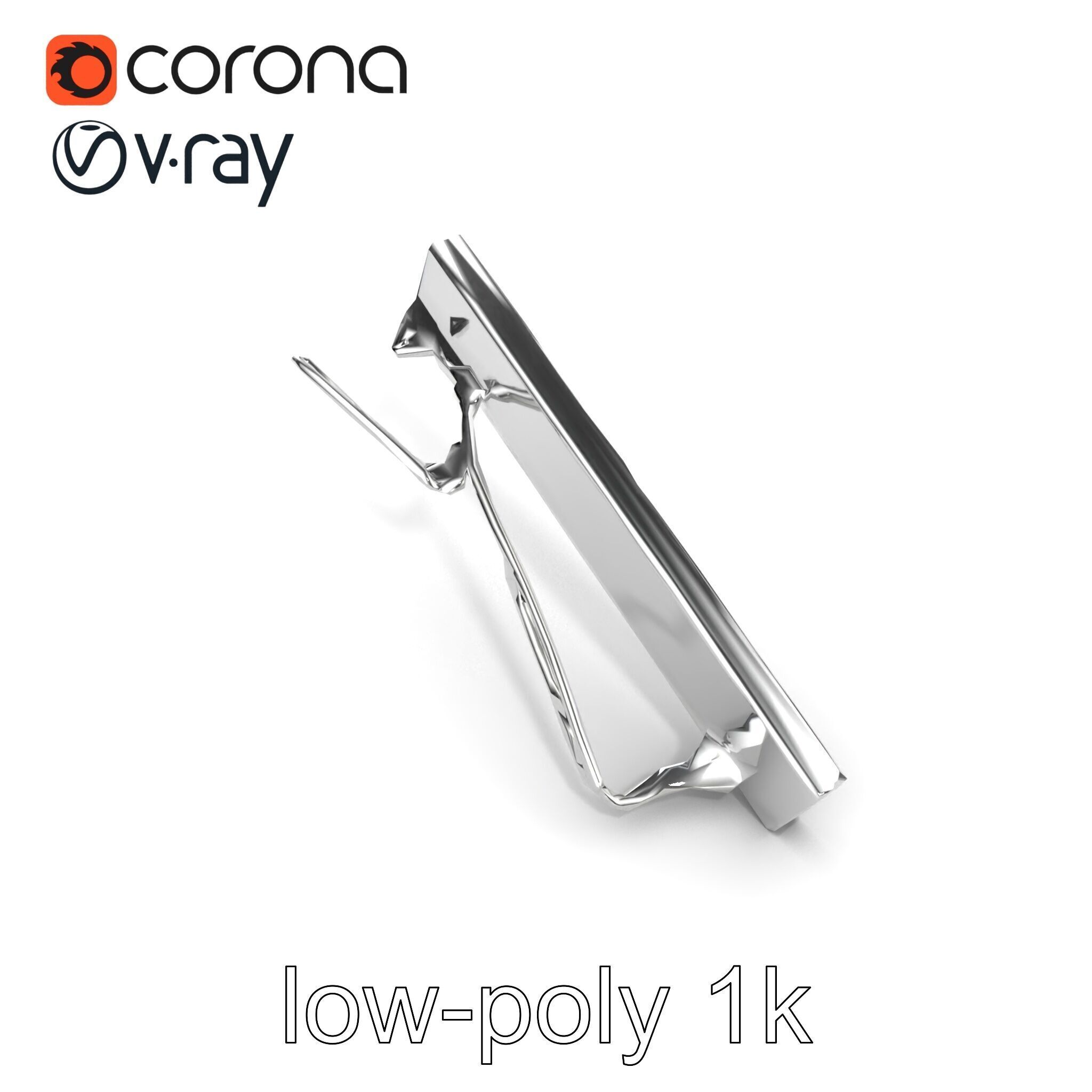 Elegant Silver Tie Bar Design model pack Low-poly 3D model_17