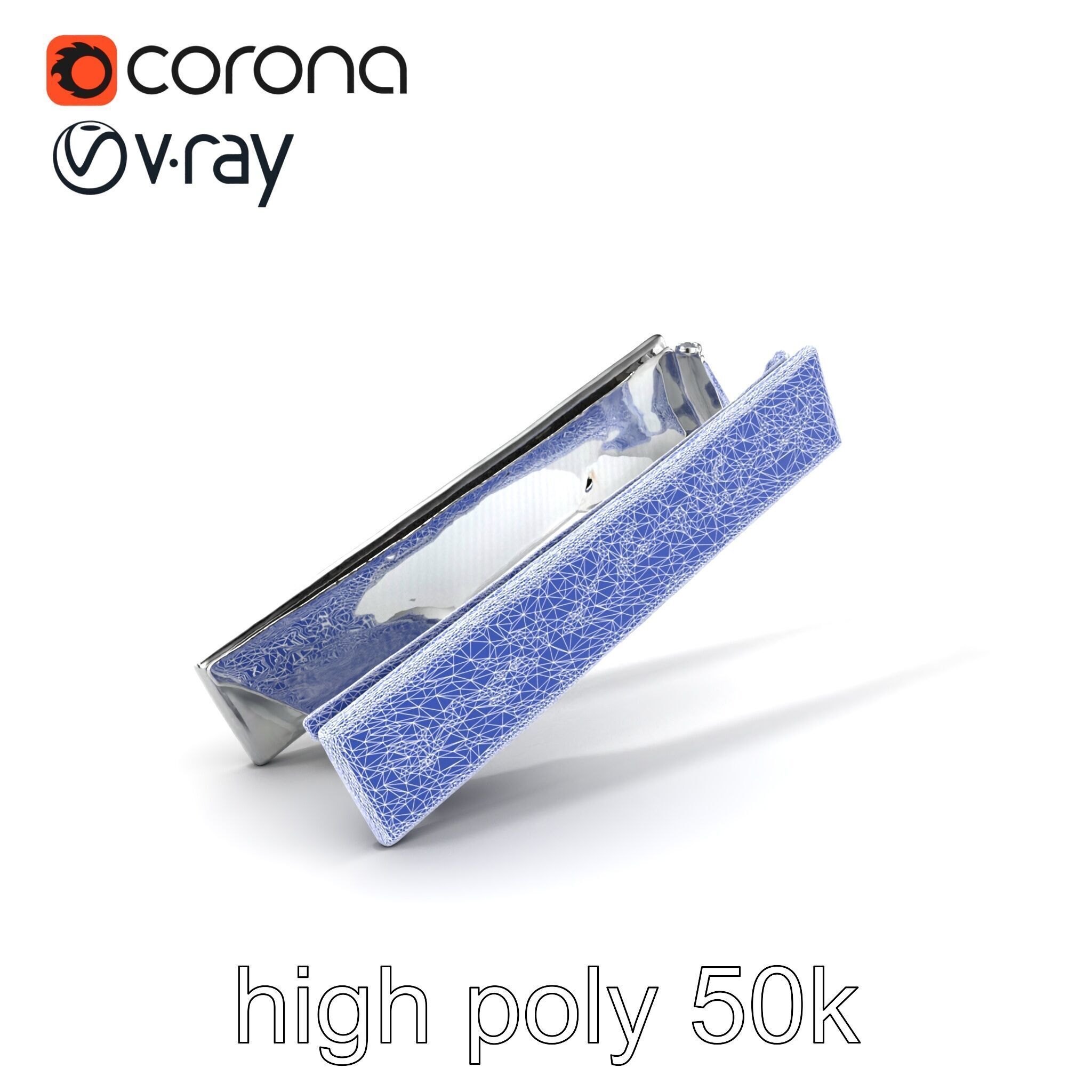 Elegant Silver Tie Bar Design model pack Low-poly 3D model_10