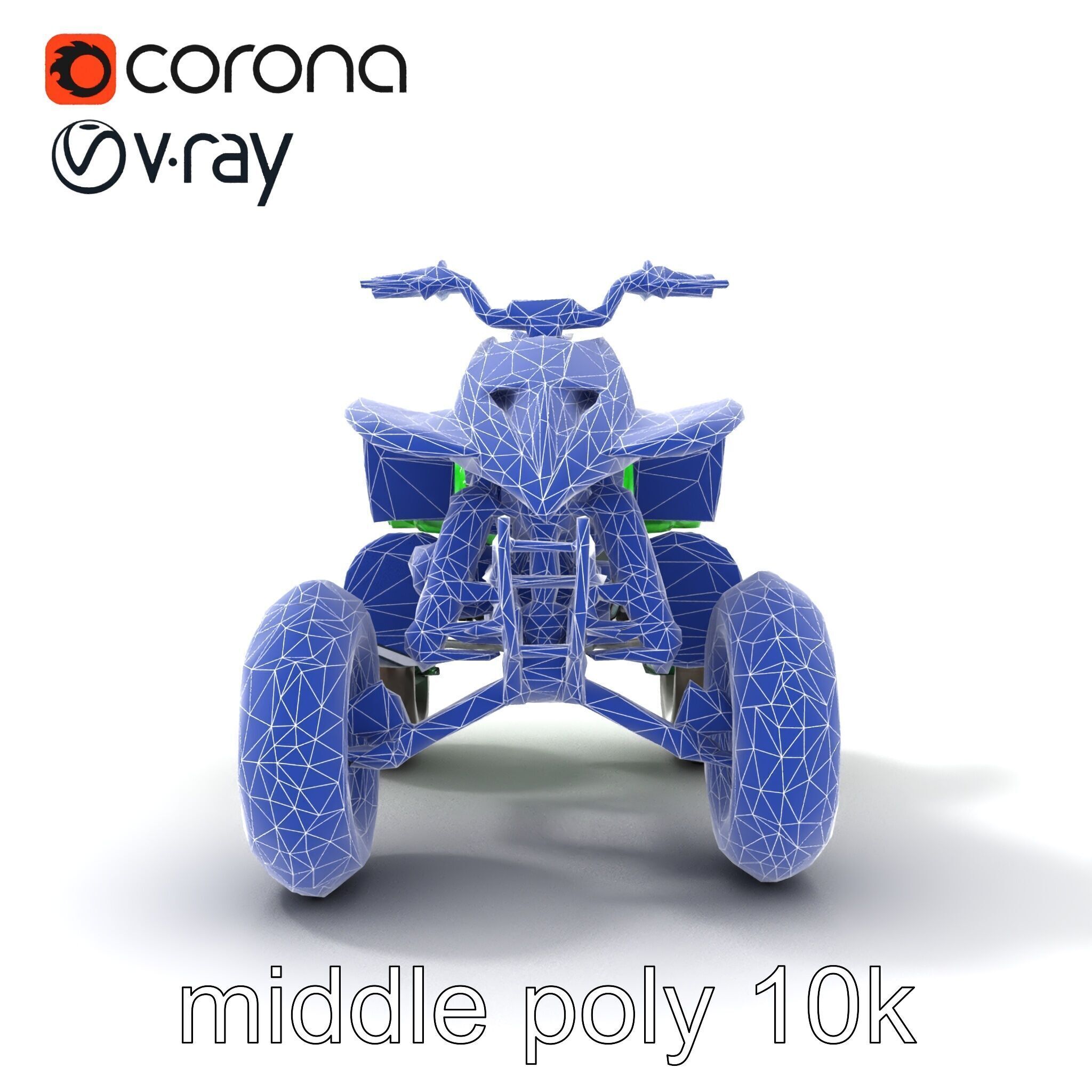 Emerald Quad Bike Model Pack for Game Development Low-poly 3D model_16