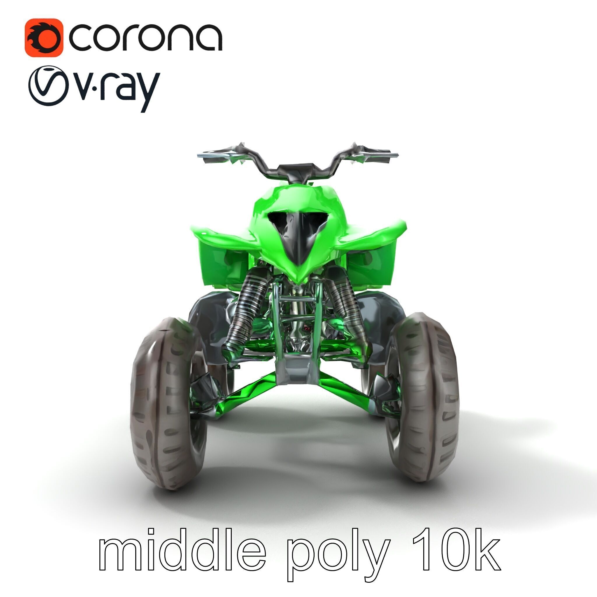 Emerald Quad Bike Model Pack for Game Development Low-poly 3D model_14